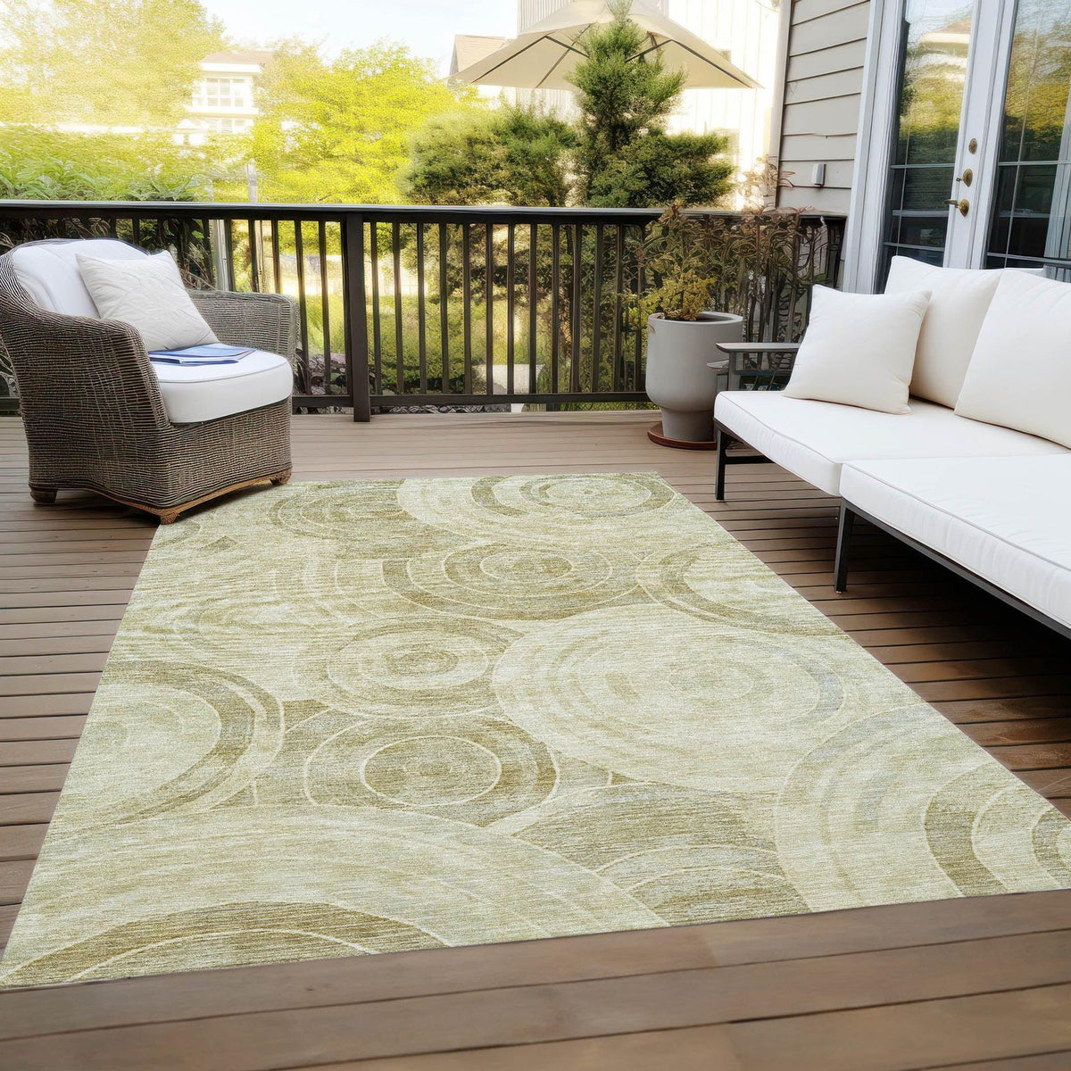 Addison Rugs Jaelain Gold Washable Indoor-Outdoor Rug