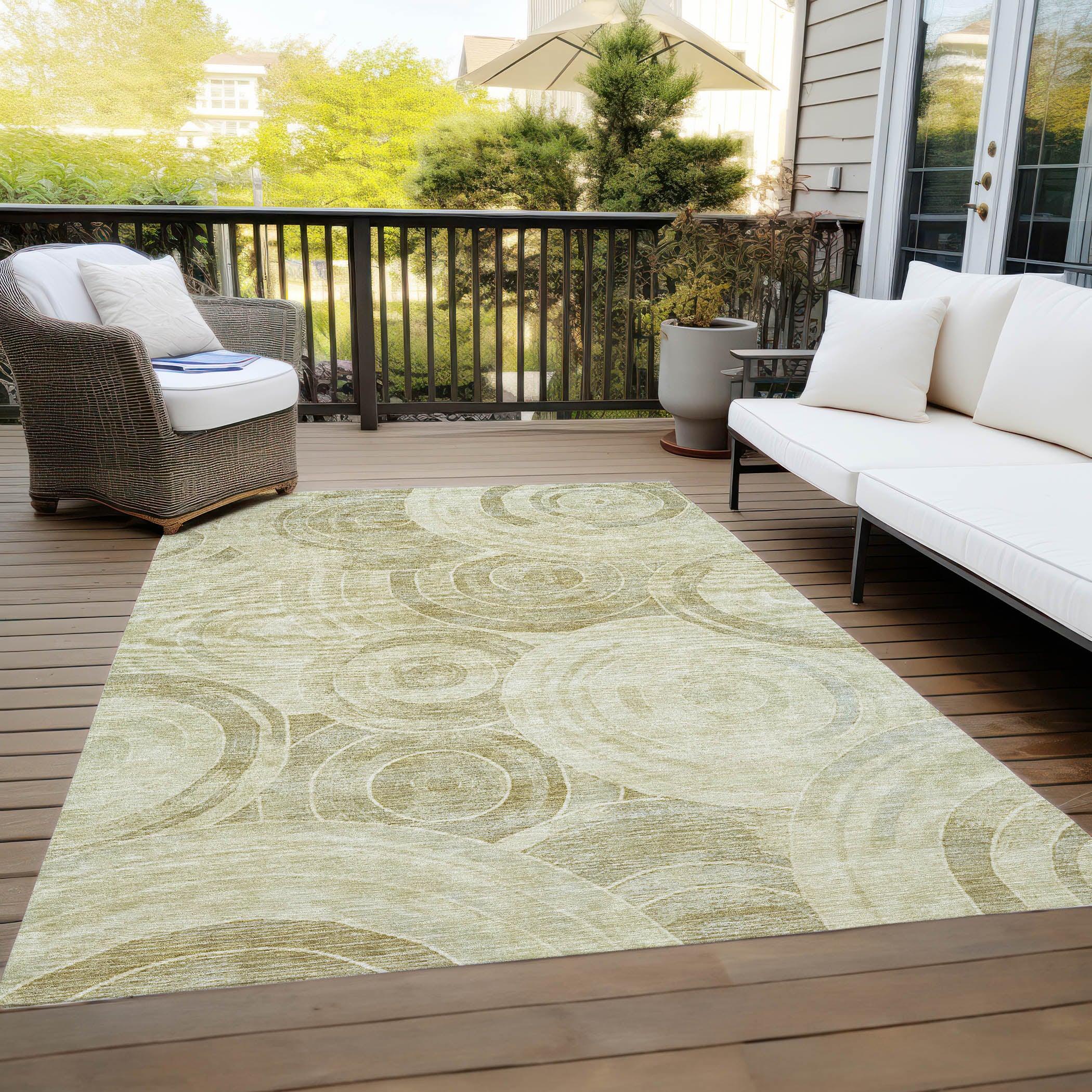 Addison Rugs Jaelain Gold Washable Indoor-Outdoor Rug