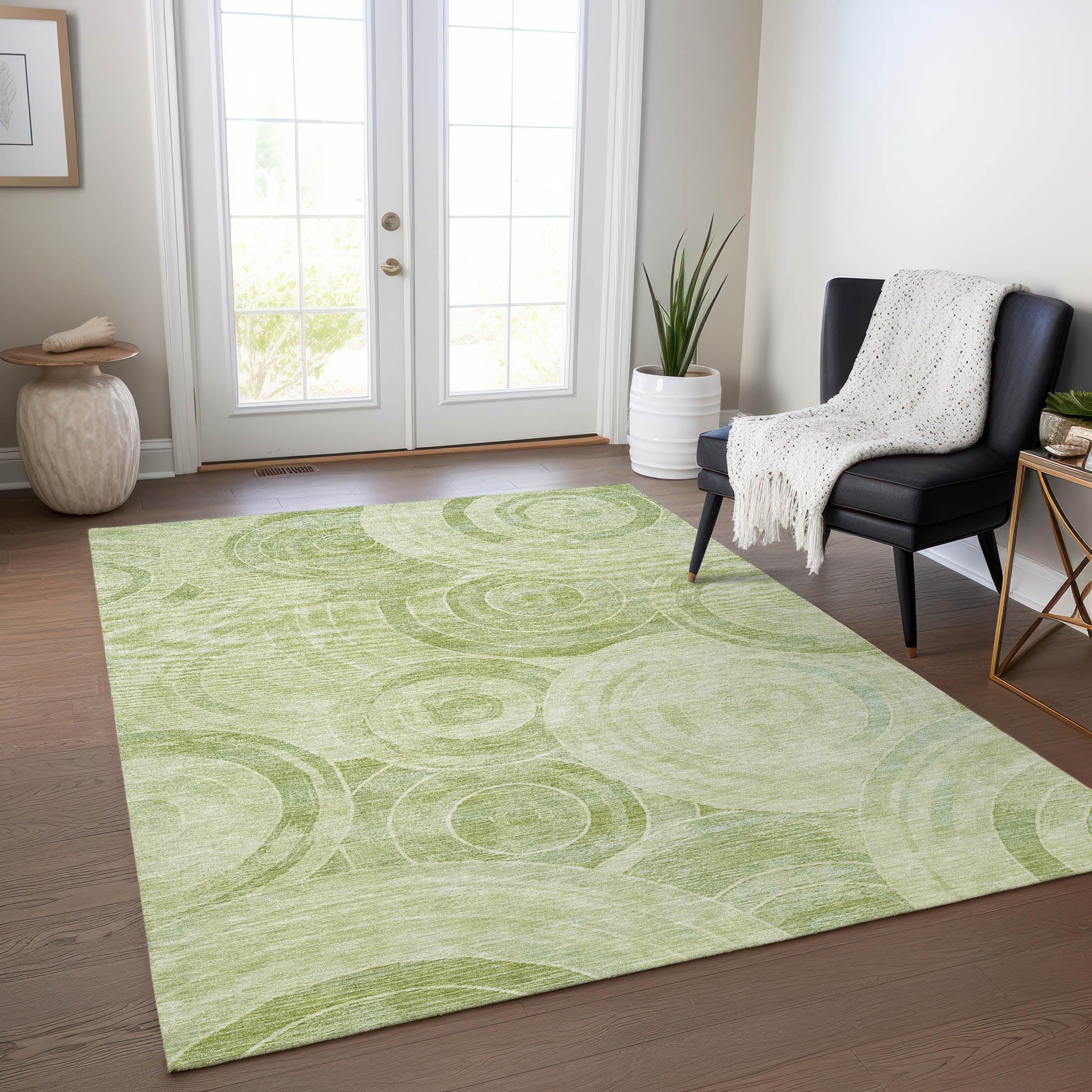 Addison Rugs Jaelain Green Washable Indoor-Outdoor Rug