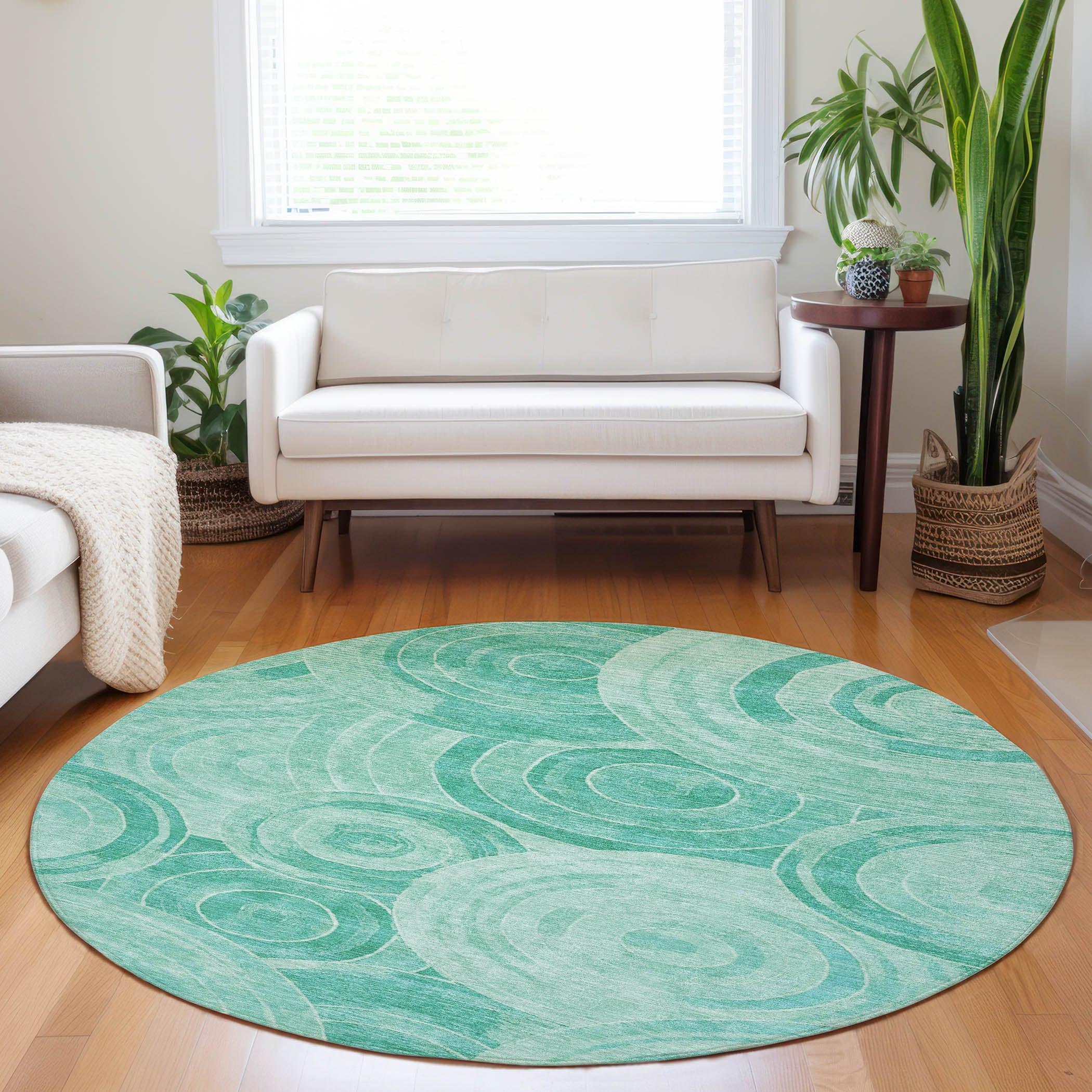 Addison Rugs Jaelain Teal Washable Indoor-Outdoor Rug