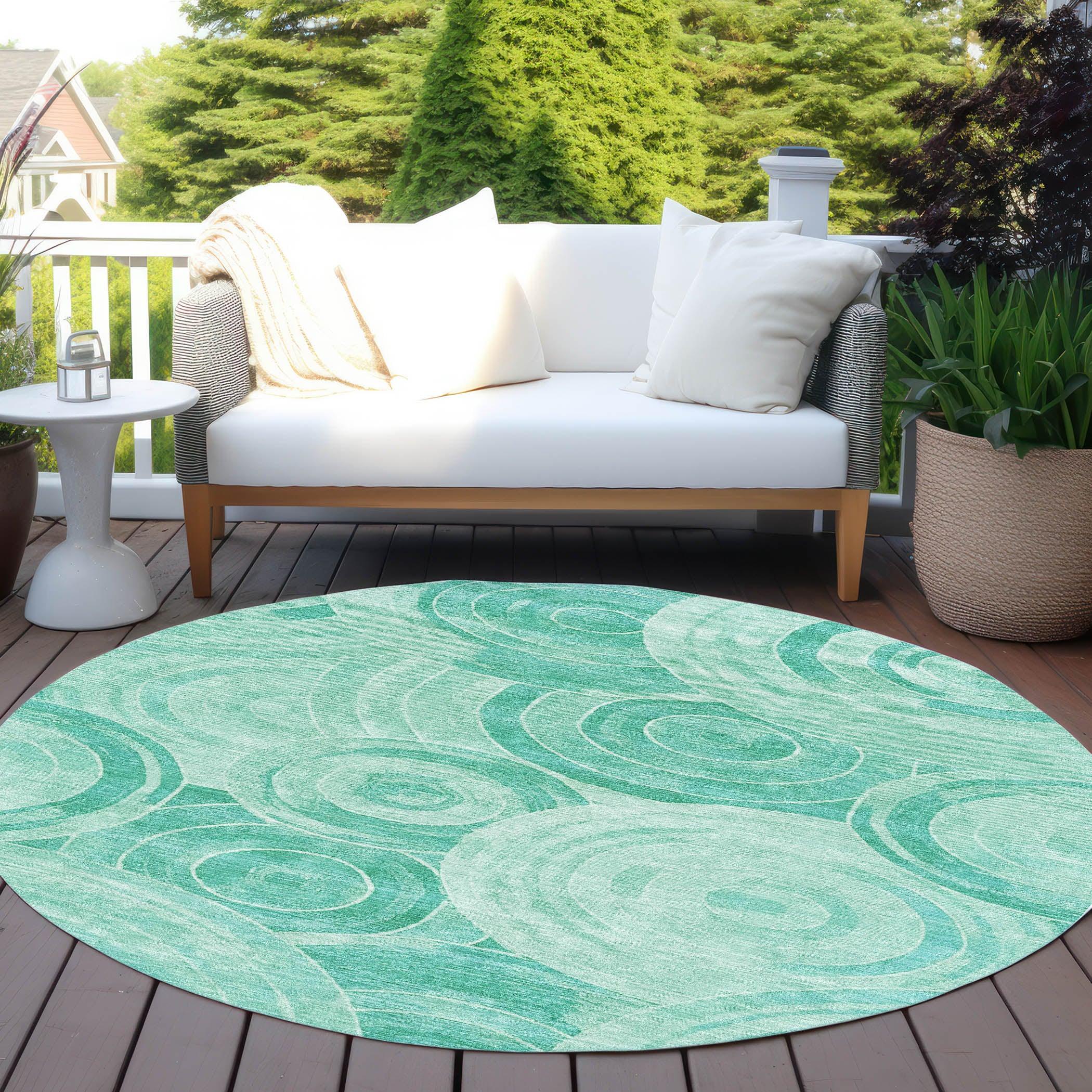 Addison Rugs Jaelain Teal Washable Indoor-Outdoor Rug