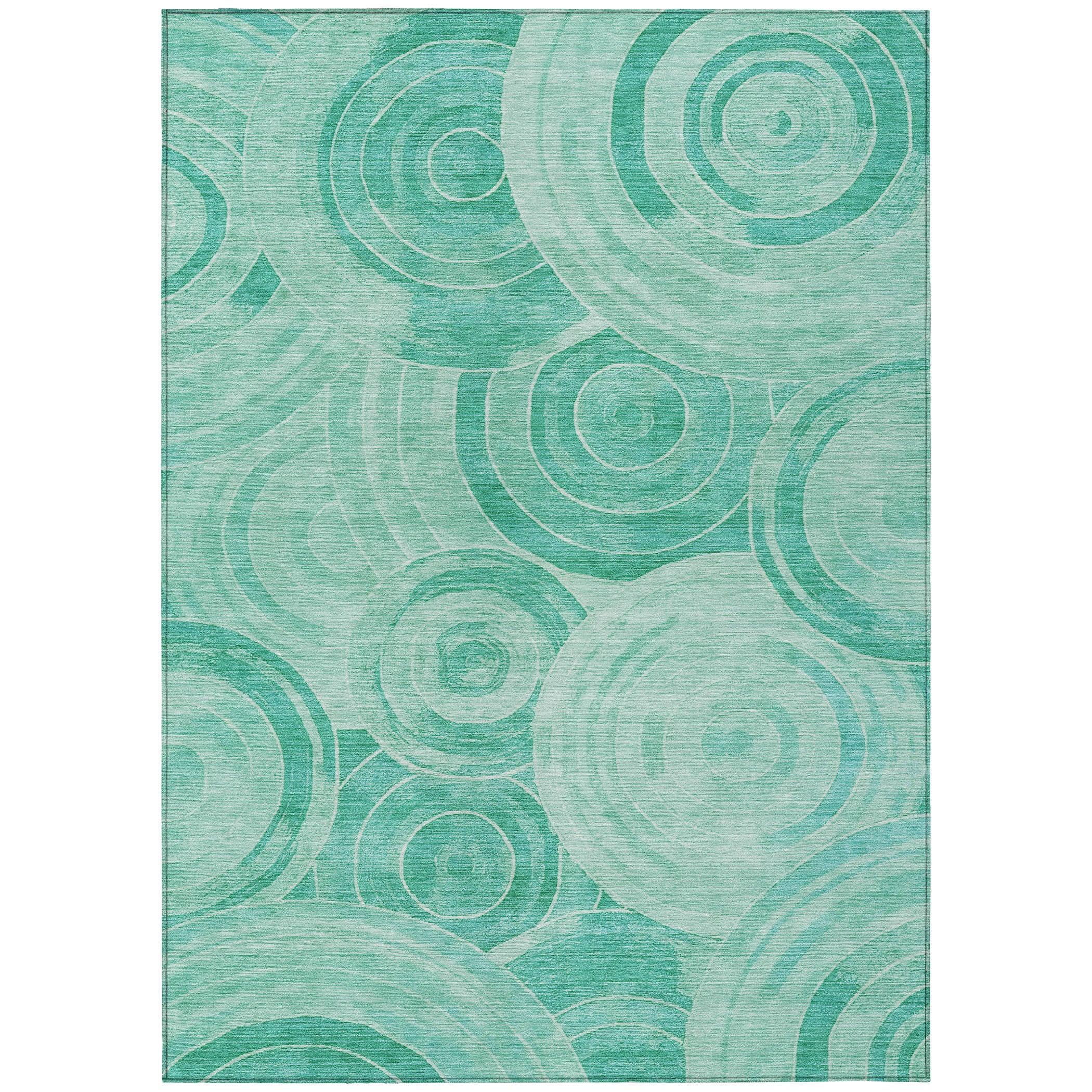 Addison Rugs Jaelain Teal Washable Indoor-Outdoor Rug