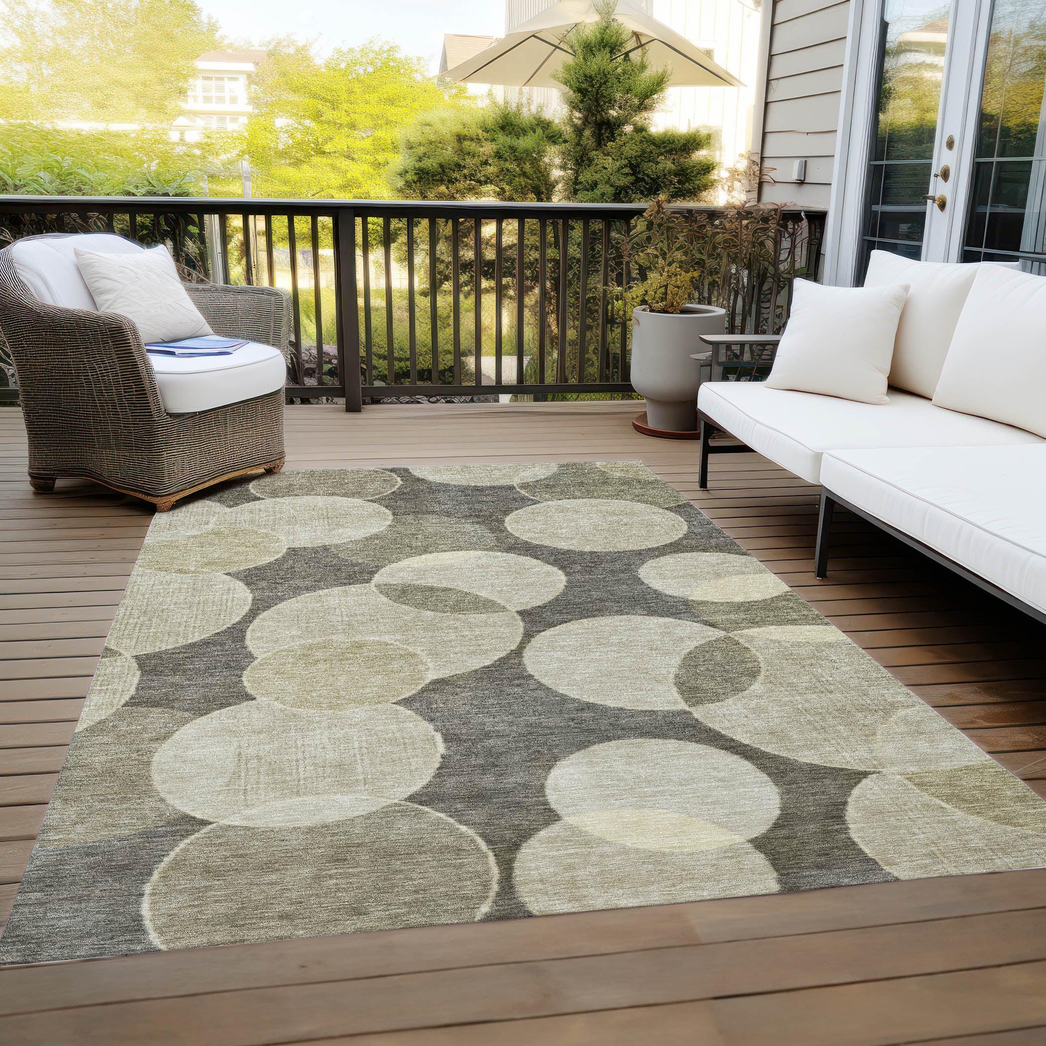 Addison Rugs Jaelanor Brown Washable Indoor-Outdoor Rug