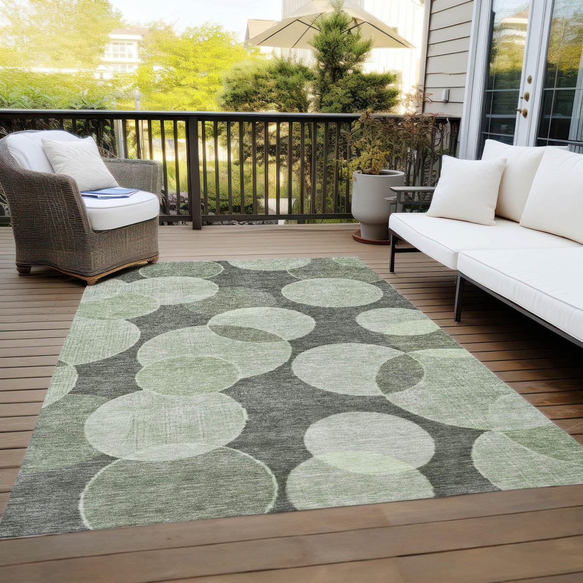 Addison Rugs Jaelanor Green Washable Indoor-Outdoor Rug