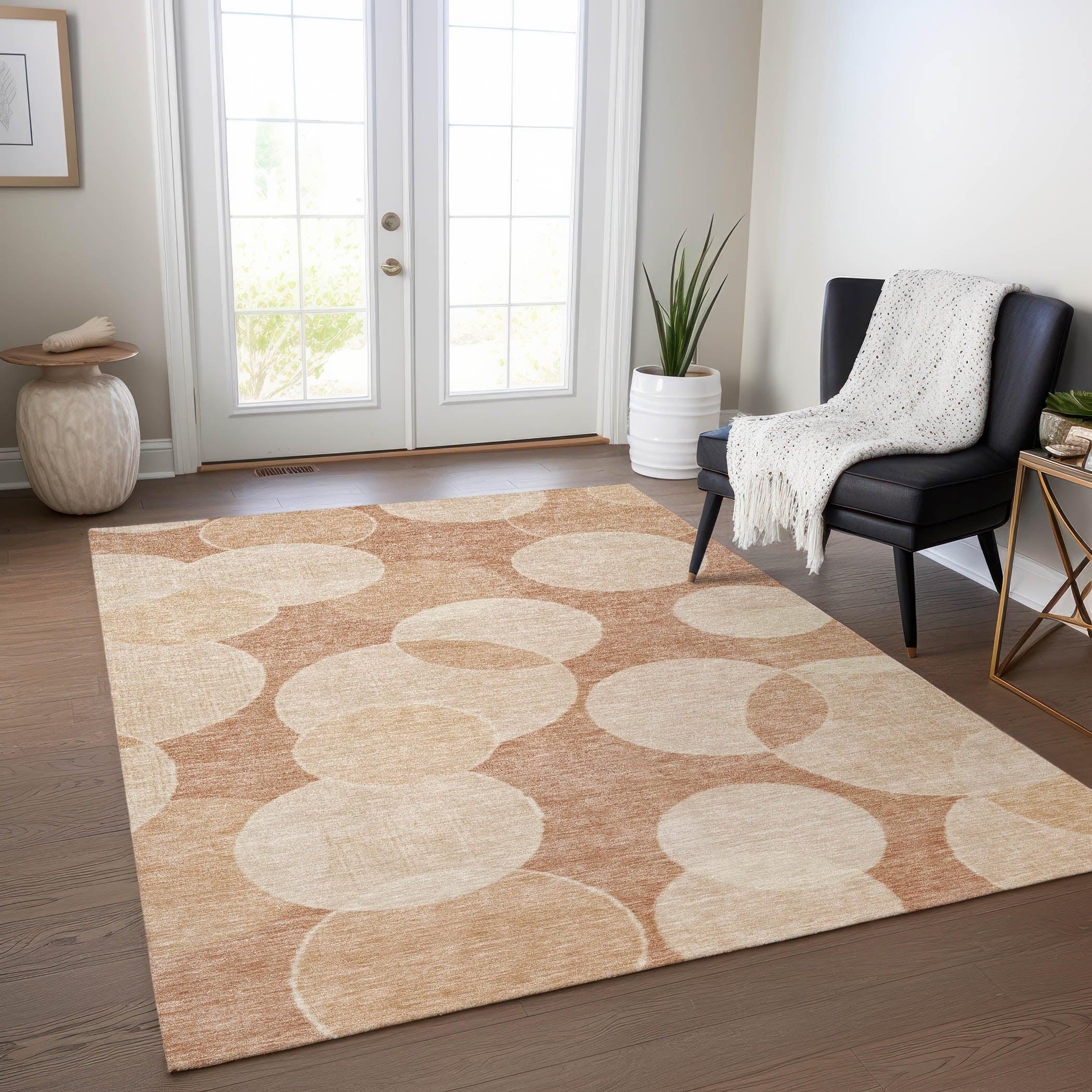 Addison Rugs Jaelanor Orange Washable Indoor-Outdoor Rug