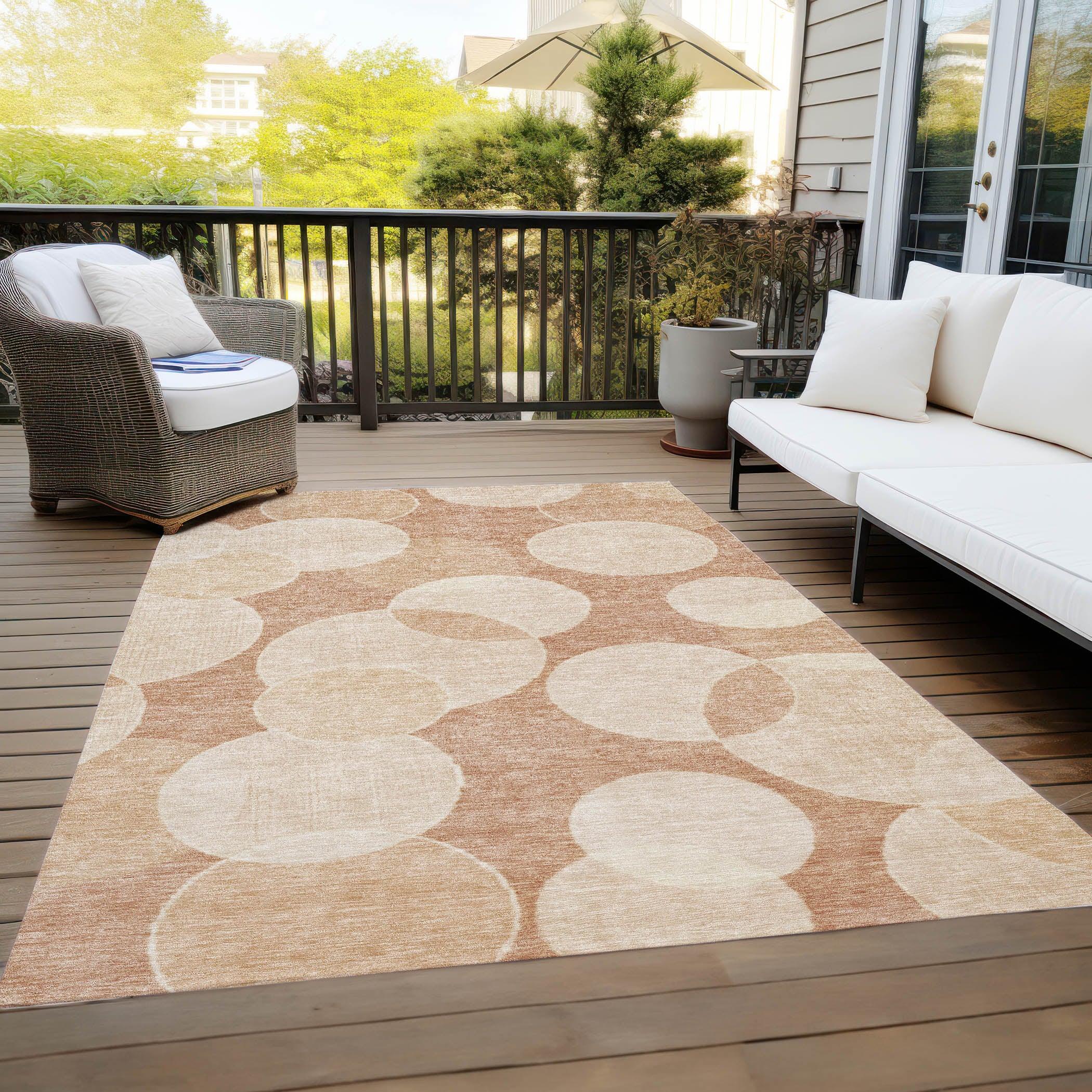 Addison Rugs Jaelanor Orange Washable Indoor-Outdoor Rug