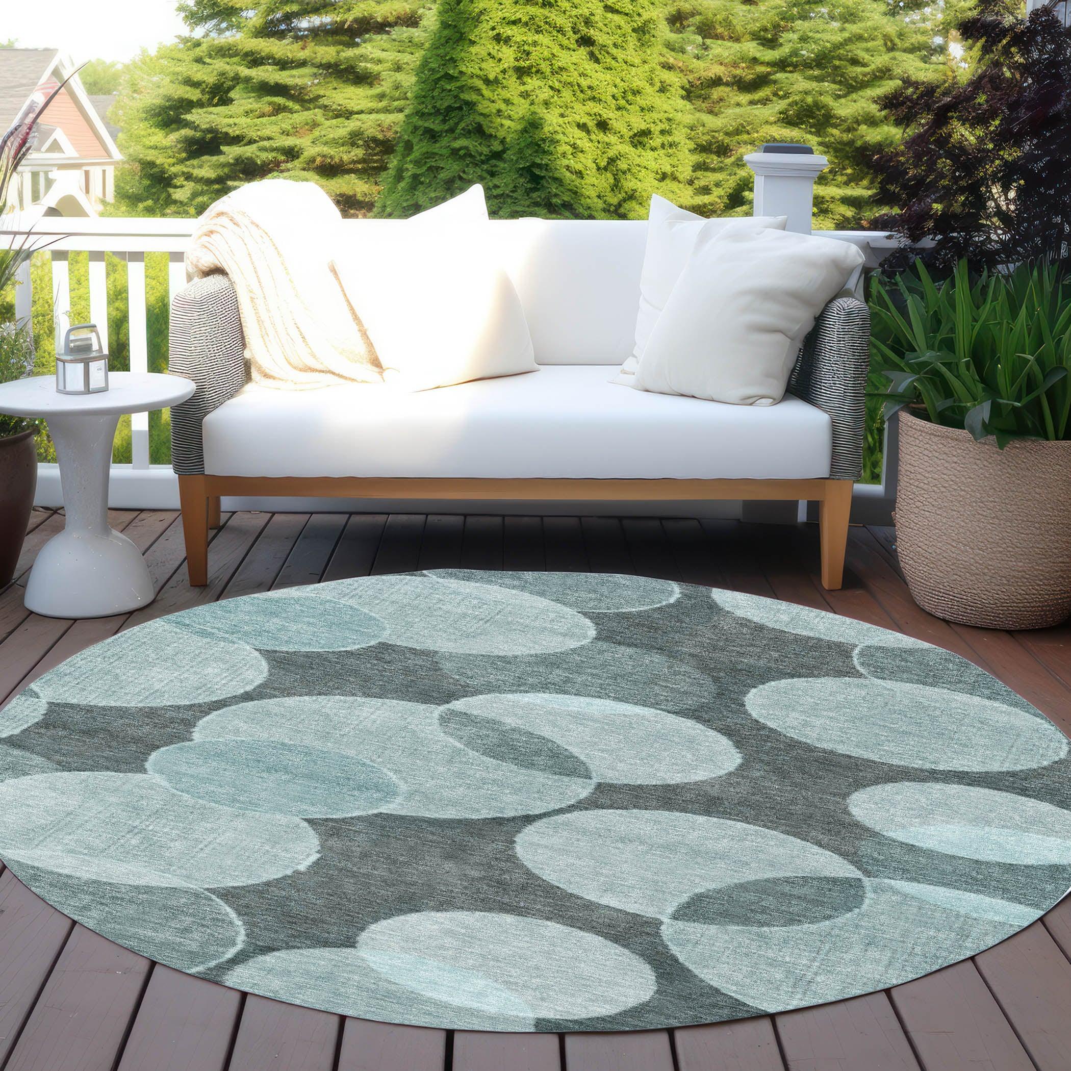 Addison Rugs Jaelanor Teal Washable Indoor-Outdoor Rug