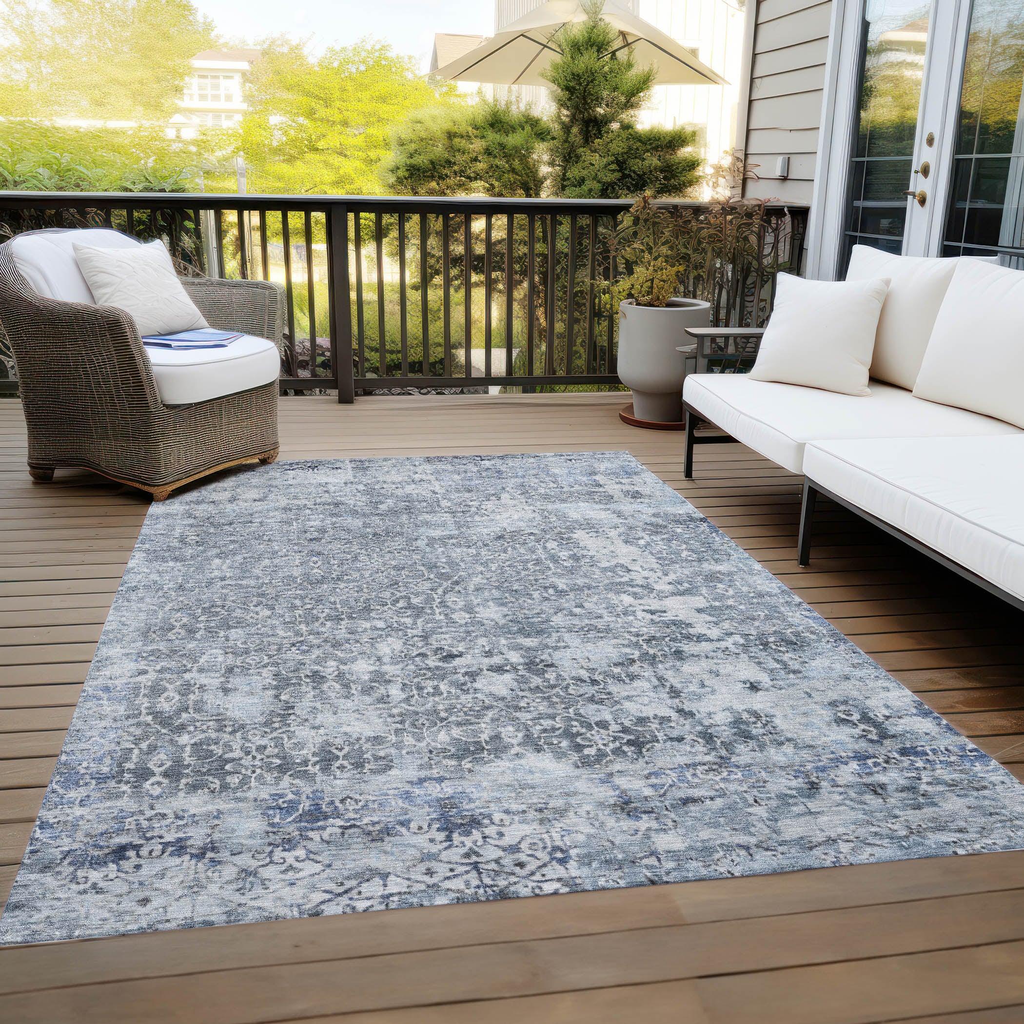 Addison Rugs Jaelara Blue Washable Indoor-Outdoor Rug
