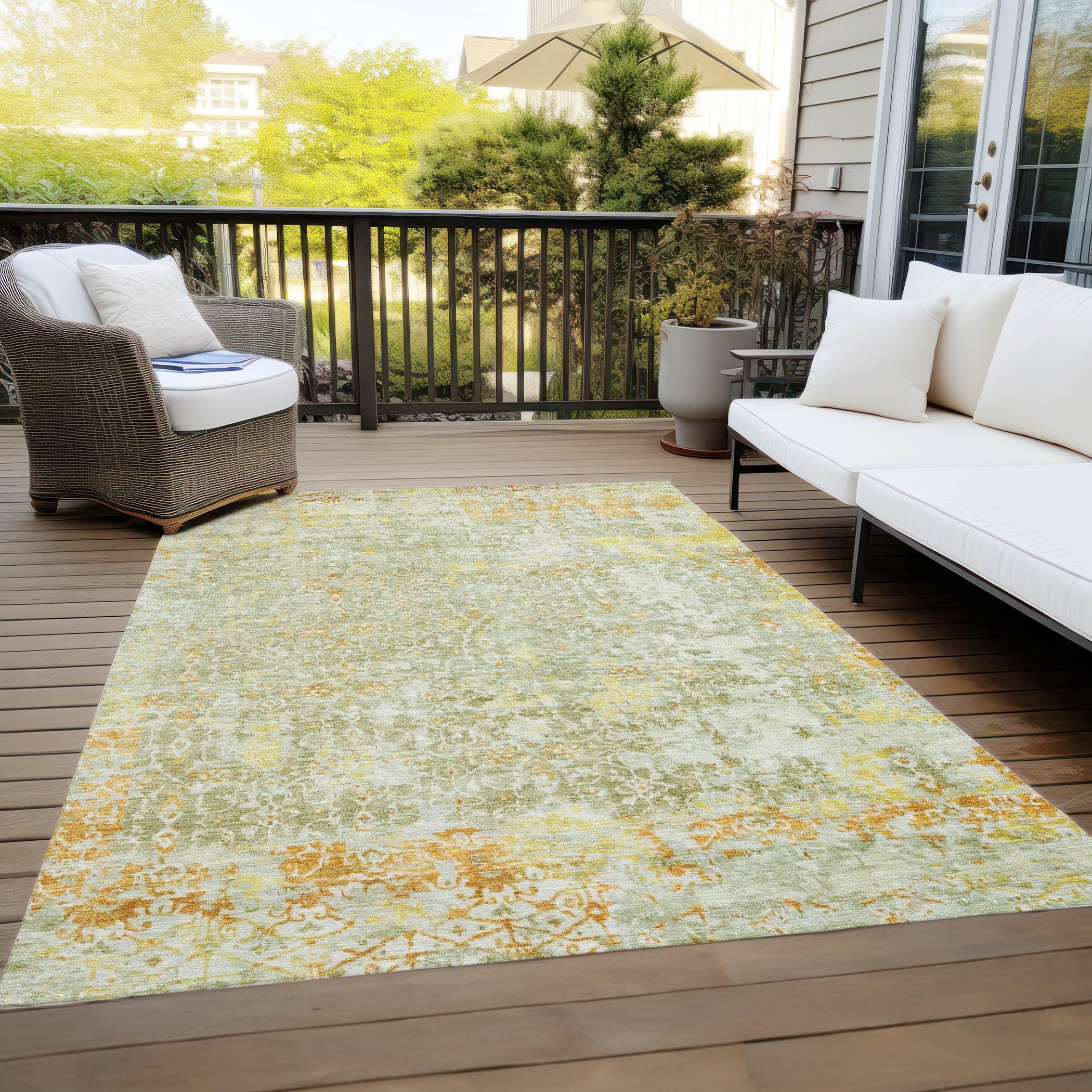 Addison Rugs Jaelara Green Washable Indoor-Outdoor Rug