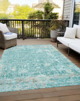 Addison Rugs Jaelara Teal Washable Indoor-Outdoor Rug