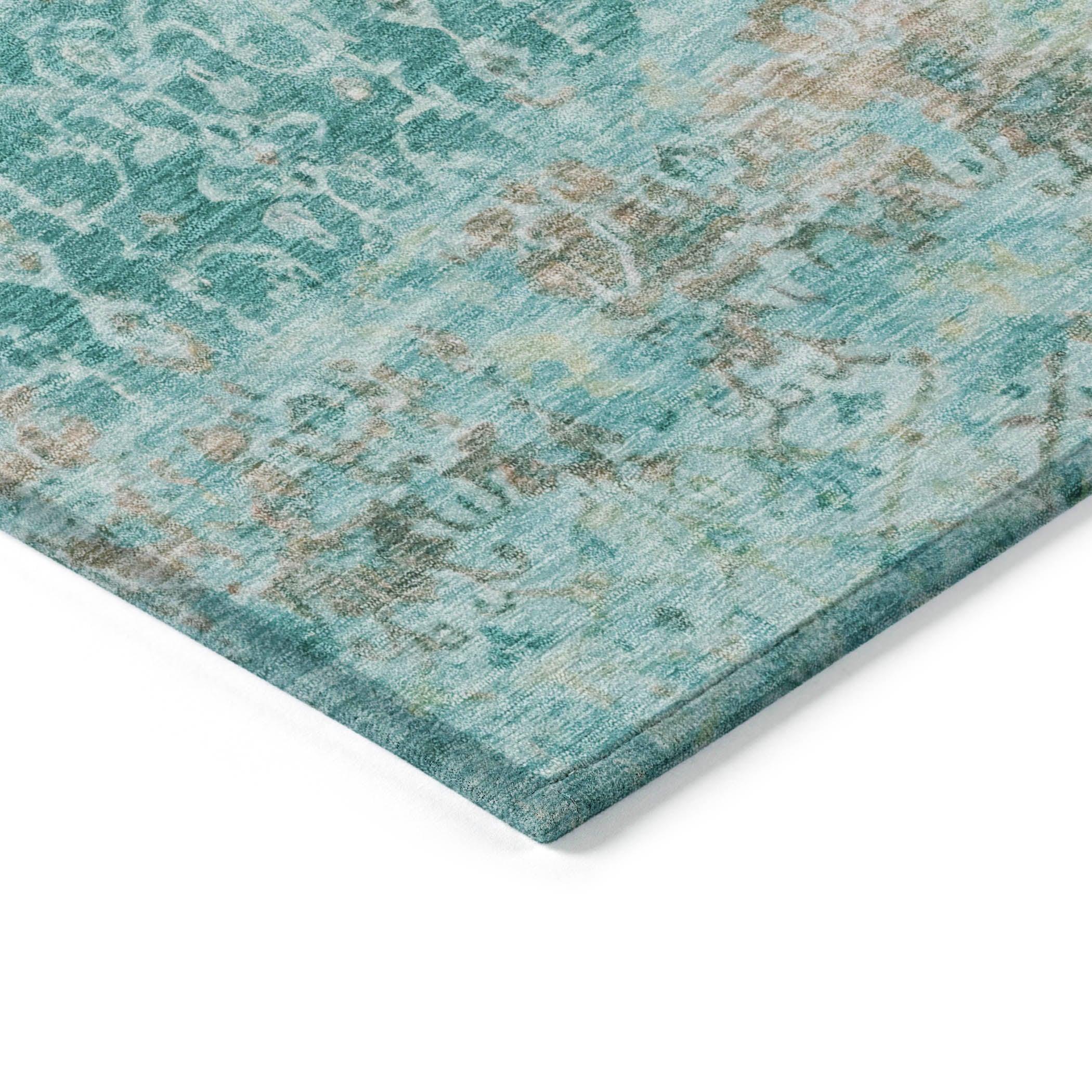 Addison Rugs Jaelara Teal Washable Indoor-Outdoor Rug