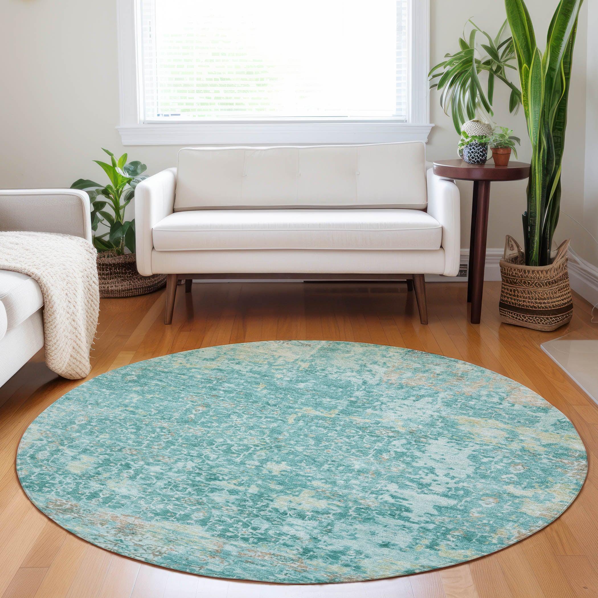 Addison Rugs Jaelara Teal Washable Indoor-Outdoor Rug