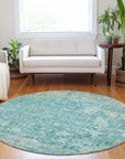 Addison Rugs Jaelara Teal Washable Indoor-Outdoor Rug
