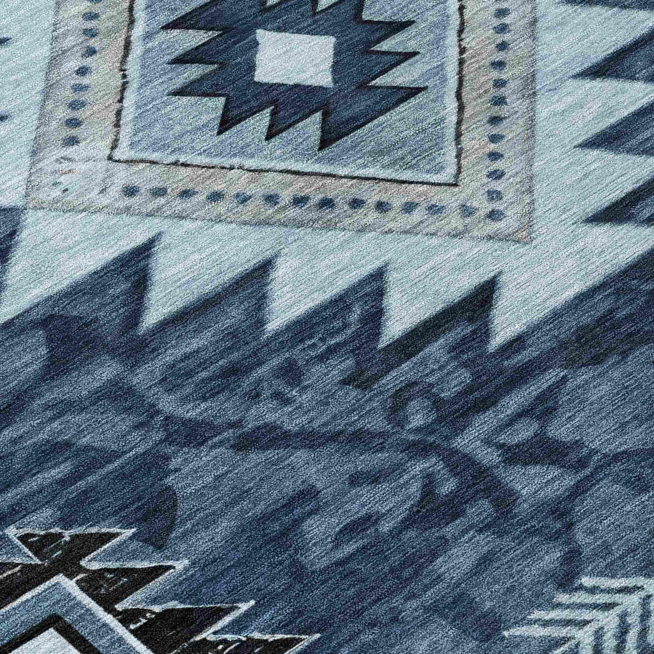 Addison Rugs Jaelas Blue Washable Indoor-Outdoor Rug