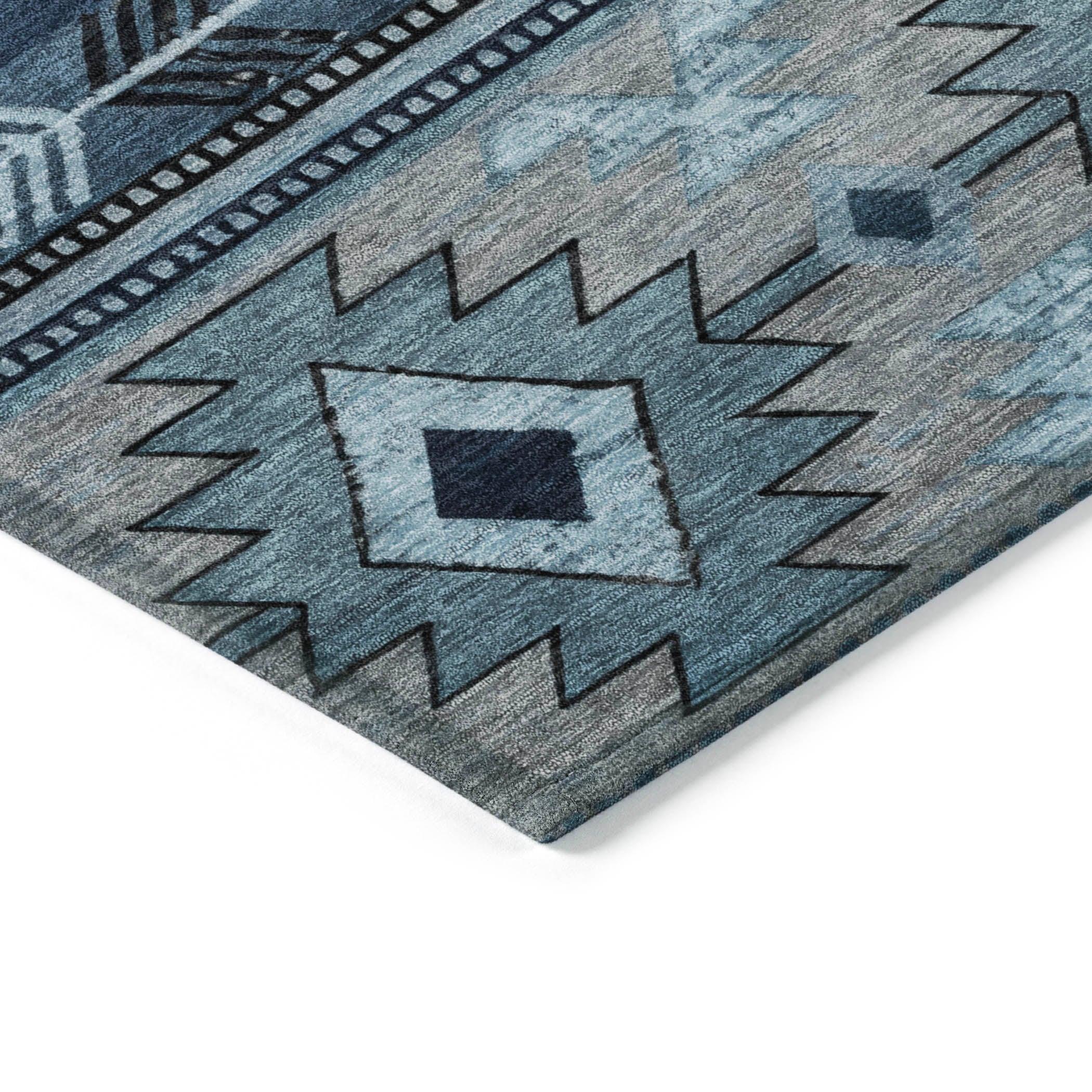 Addison Rugs Jaelas Blue Washable Indoor-Outdoor Rug