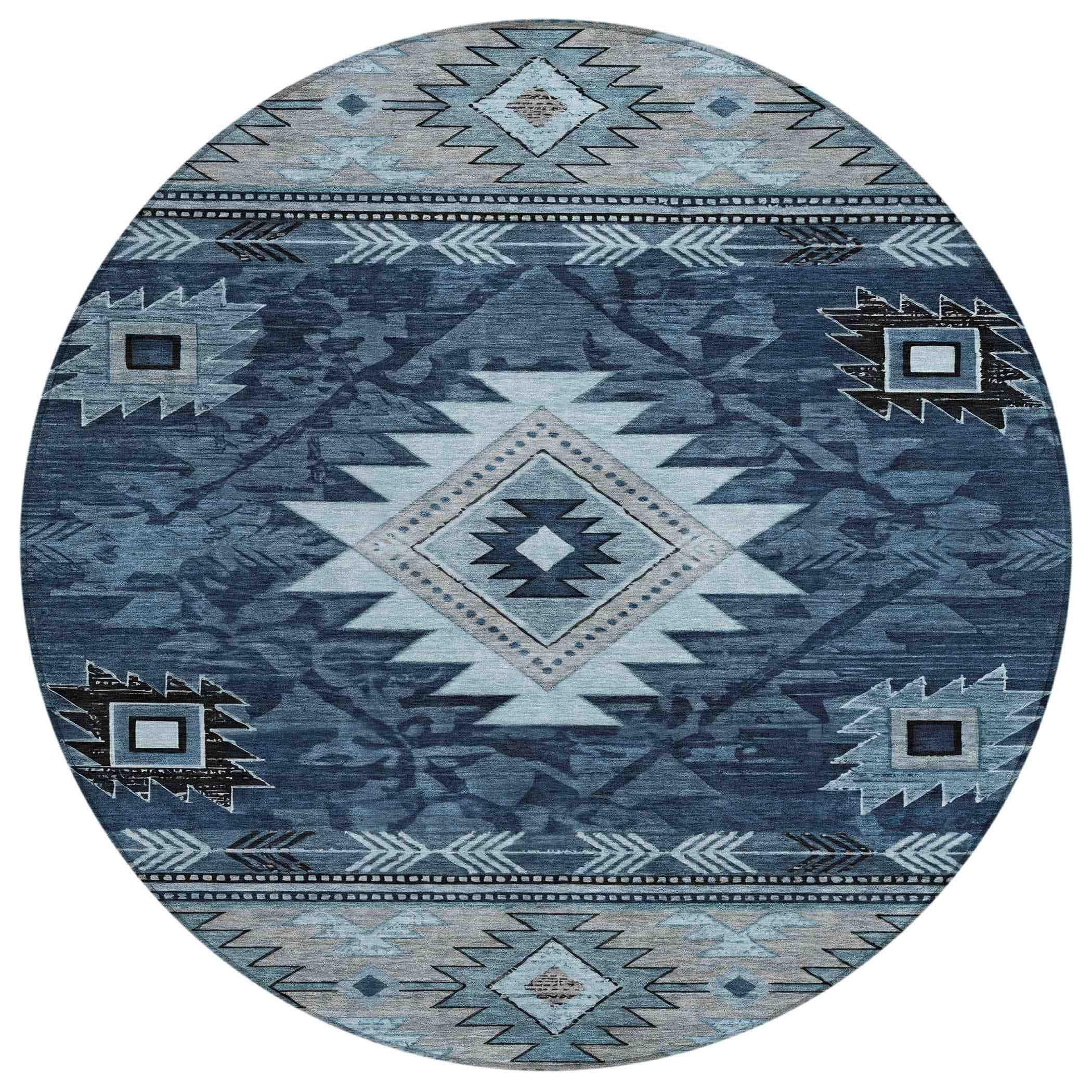 Addison Rugs Jaelas Blue Washable Indoor-Outdoor Rug