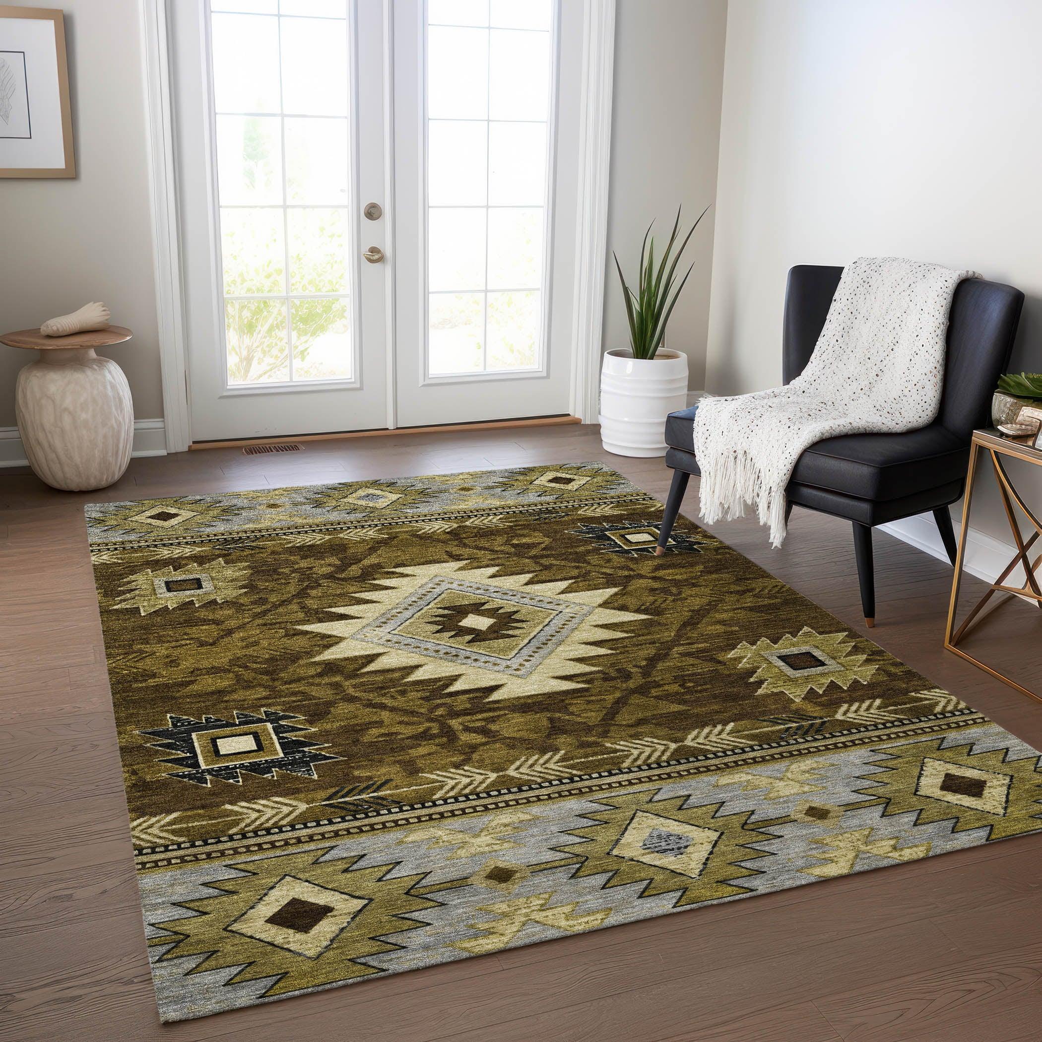 Addison Rugs Jaelas Brown Washable Indoor-Outdoor Rug
