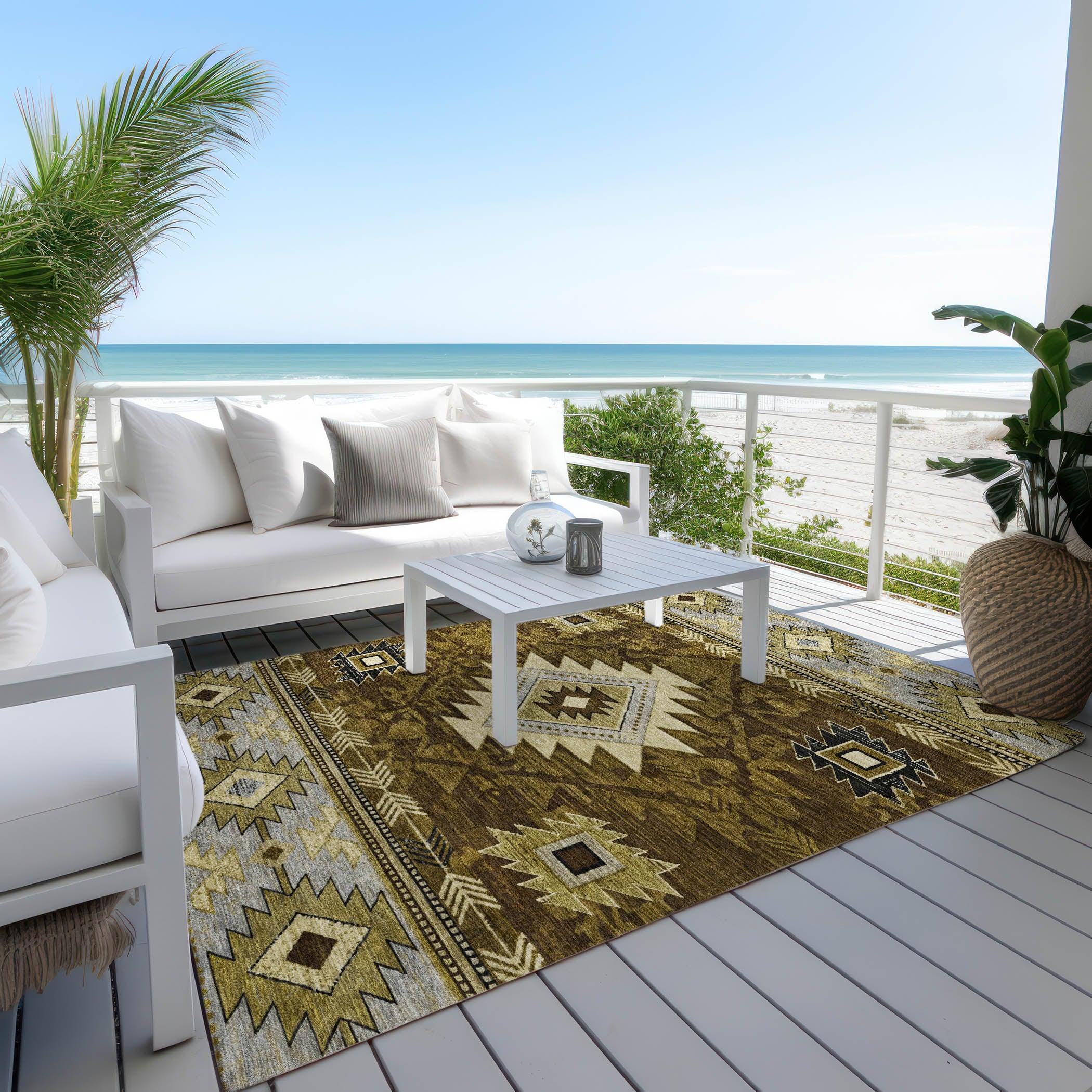 Addison Rugs Jaelas Brown Washable Indoor-Outdoor Rug