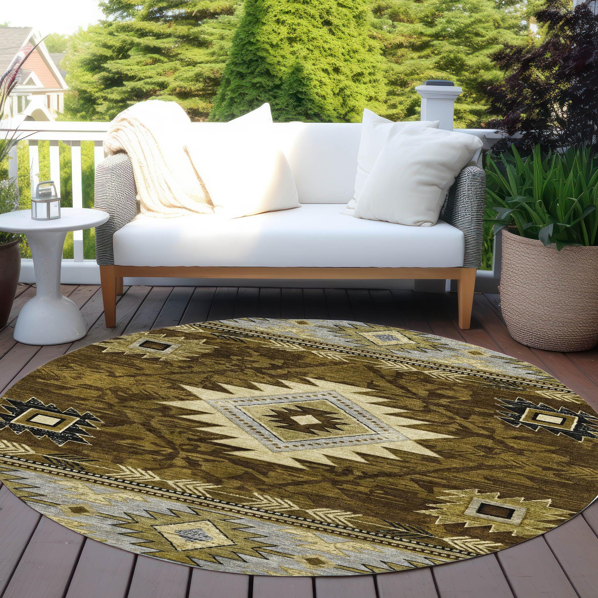 Addison Rugs Jaelas Brown Washable Indoor-Outdoor Rug