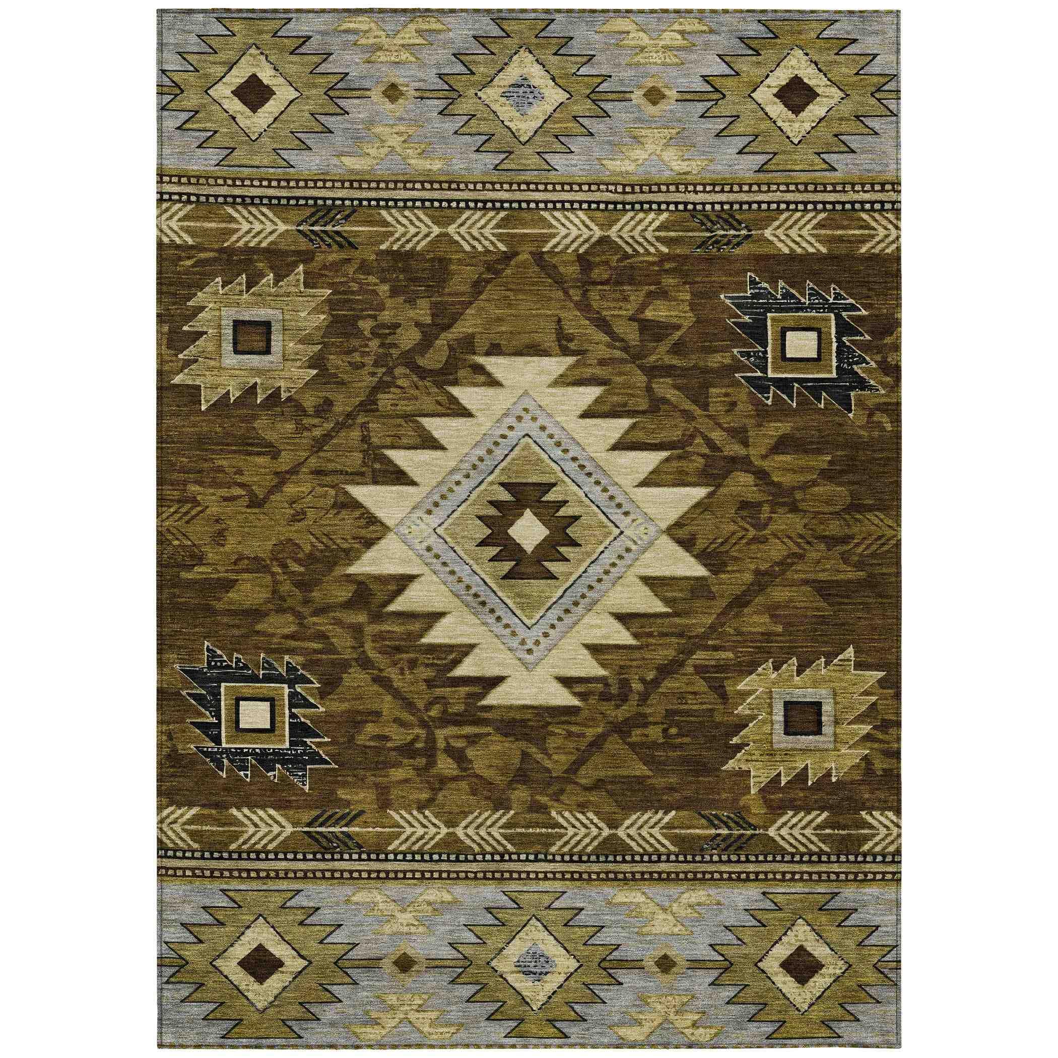 Addison Rugs Jaelas Brown Washable Indoor-Outdoor Rug