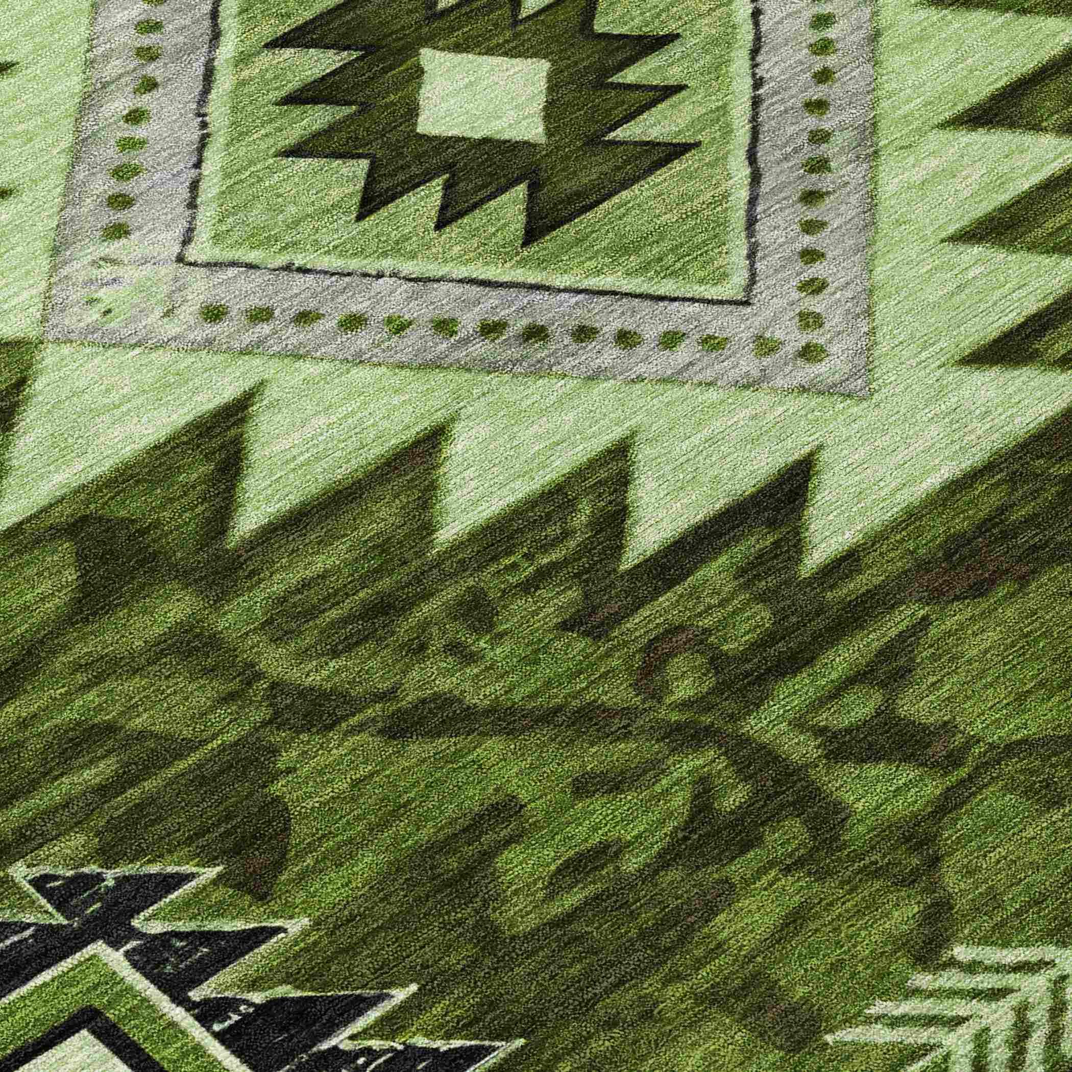 Addison Rugs Jaelas Green Washable Indoor-Outdoor Rug