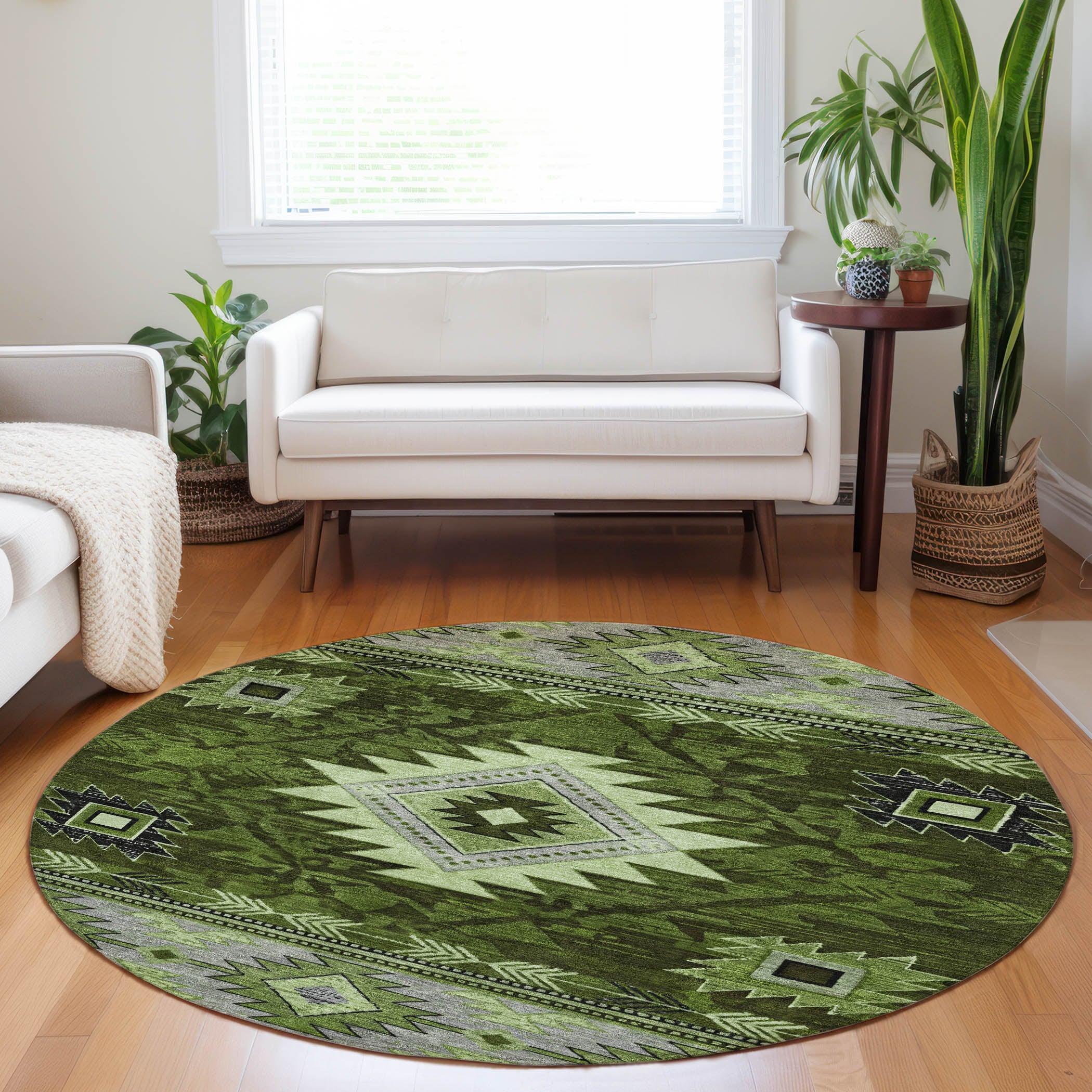 Addison Rugs Jaelas Green Washable Indoor-Outdoor Rug