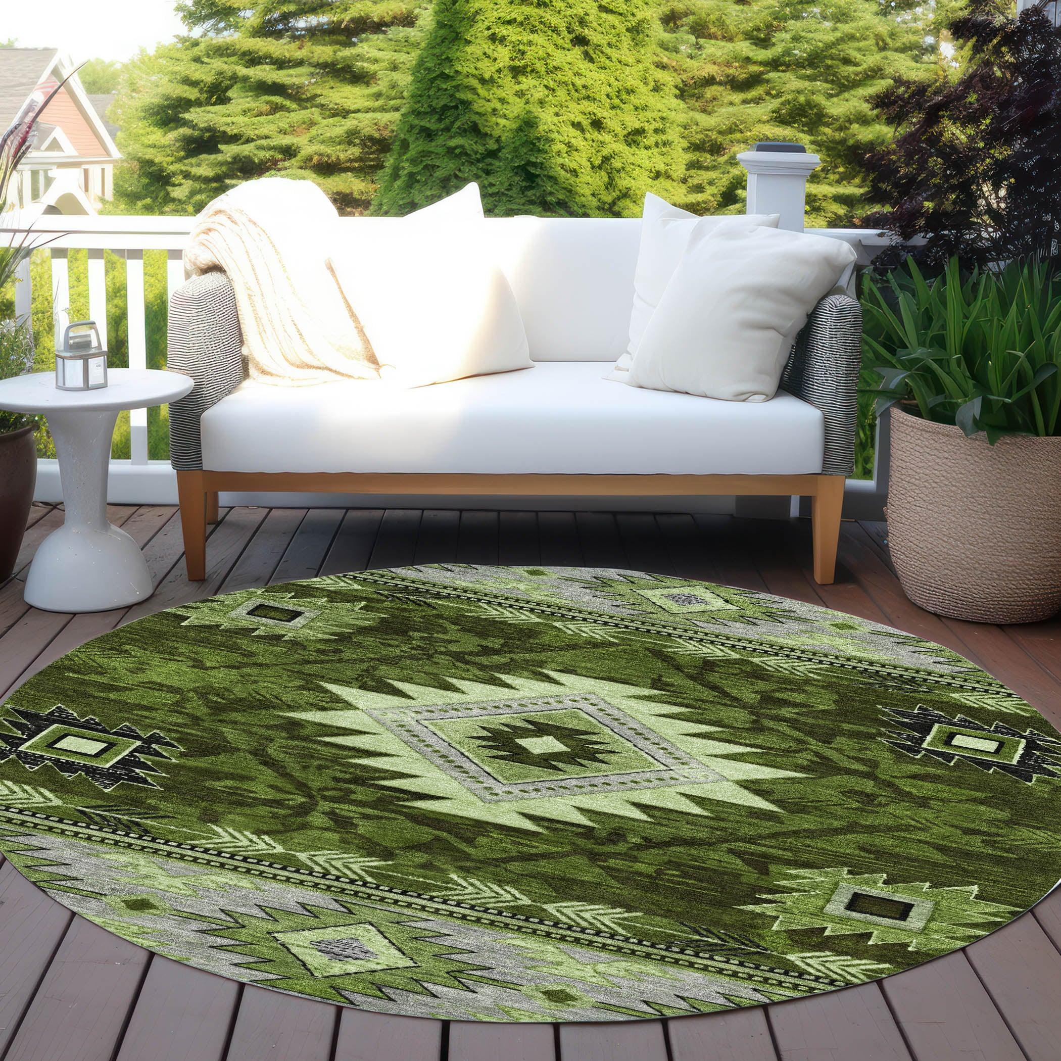 Addison Rugs Jaelas Green Washable Indoor-Outdoor Rug