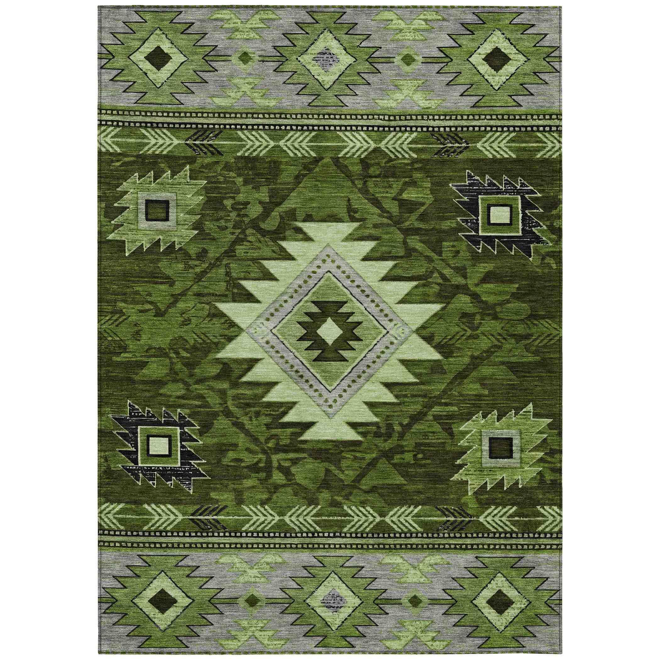 Addison Rugs Jaelas Green Washable Indoor-Outdoor Rug