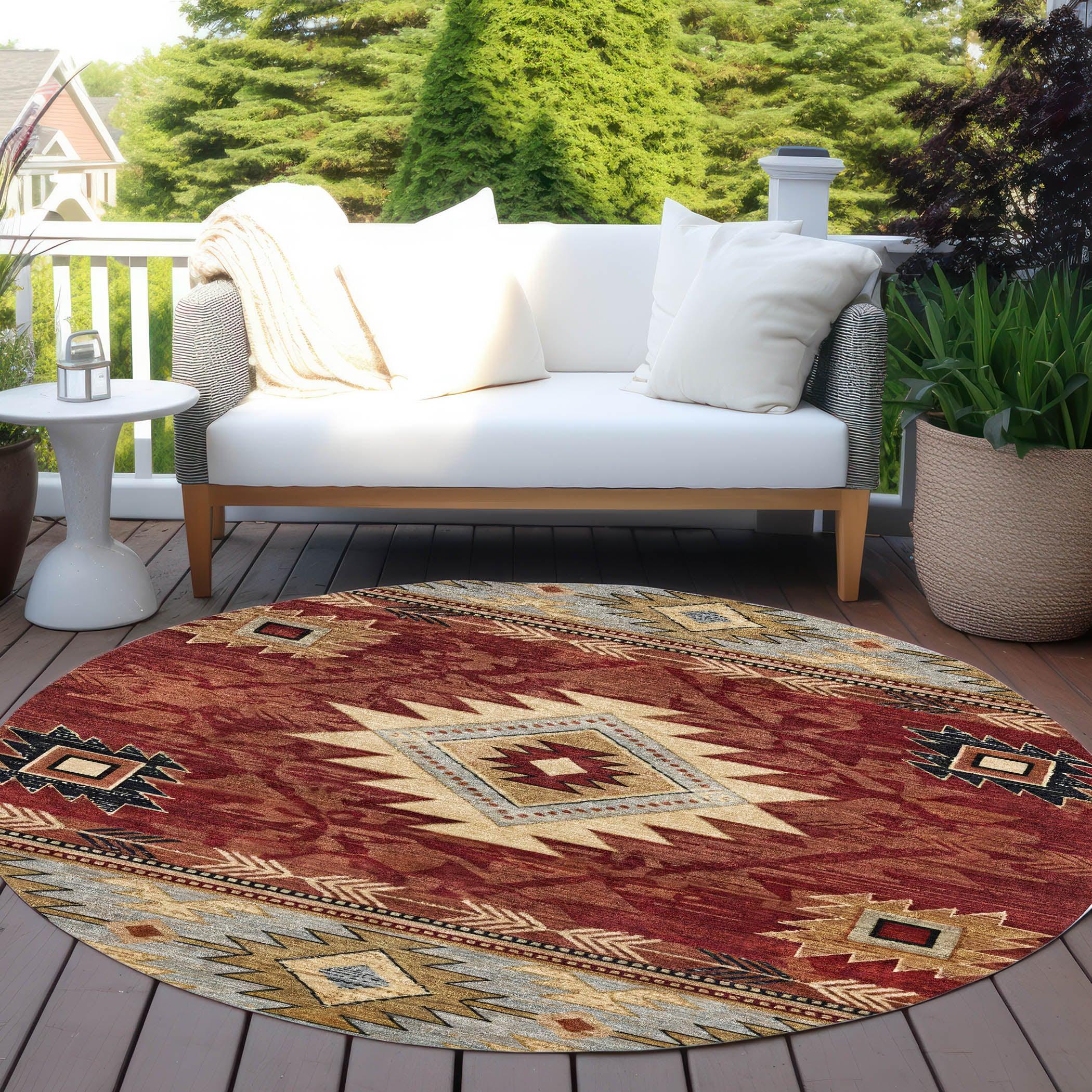 Addison Rugs Jaelas Orange Washable Indoor-Outdoor Rug