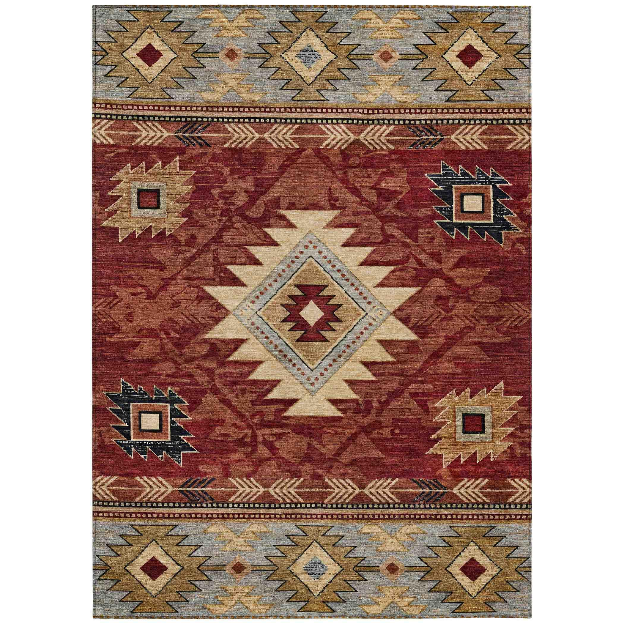 Addison Rugs Jaelas Orange Washable Indoor-Outdoor Rug