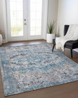 Addison Rugs Jaelien Blue Washable Indoor-Outdoor Rug