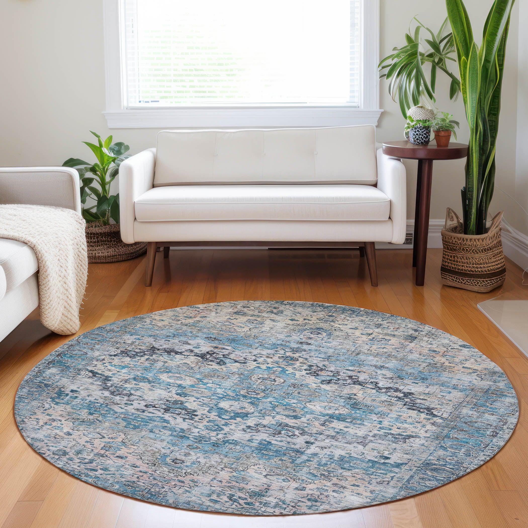 Addison Rugs Jaelien Blue Washable Indoor-Outdoor Rug