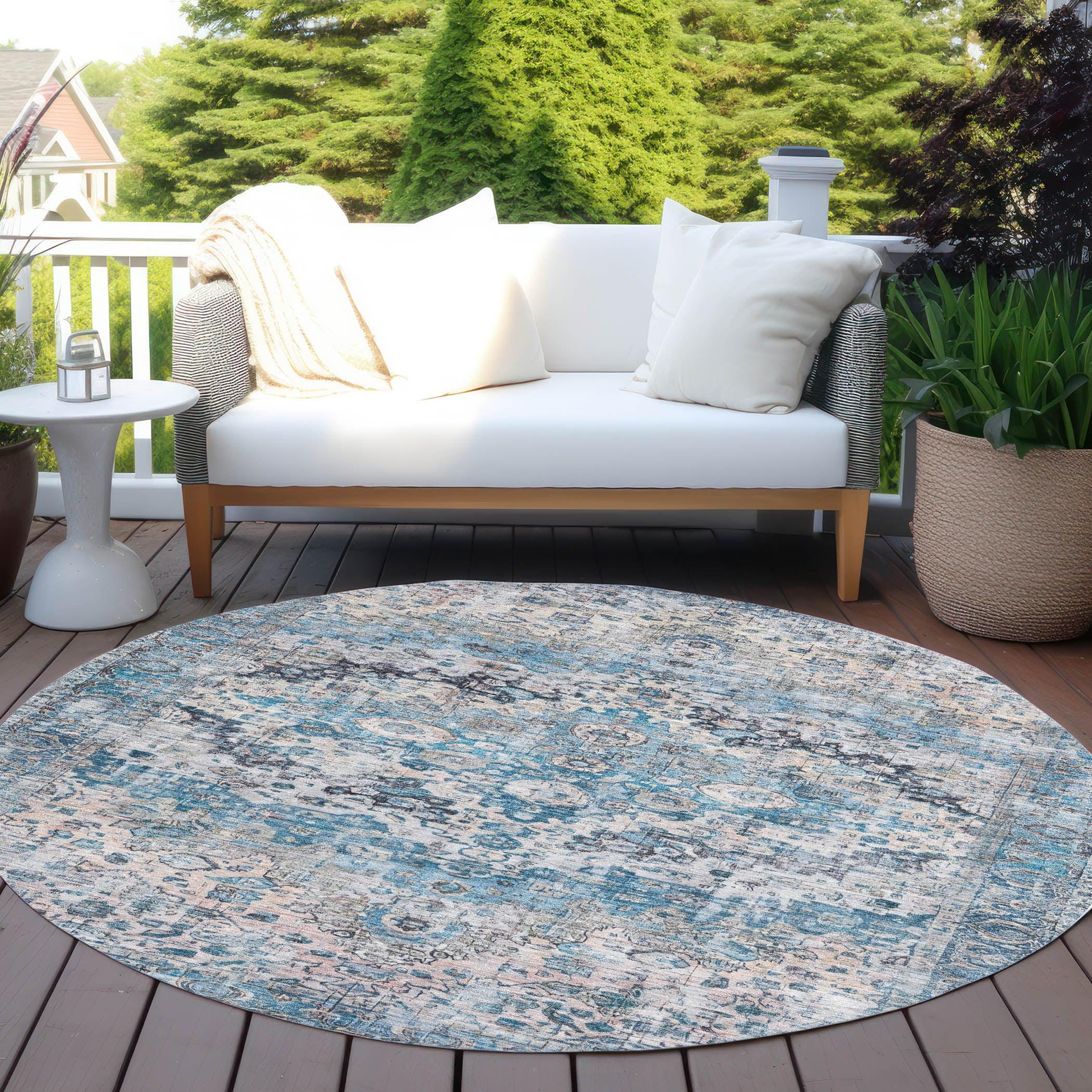 Addison Rugs Jaelien Blue Washable Indoor-Outdoor Rug
