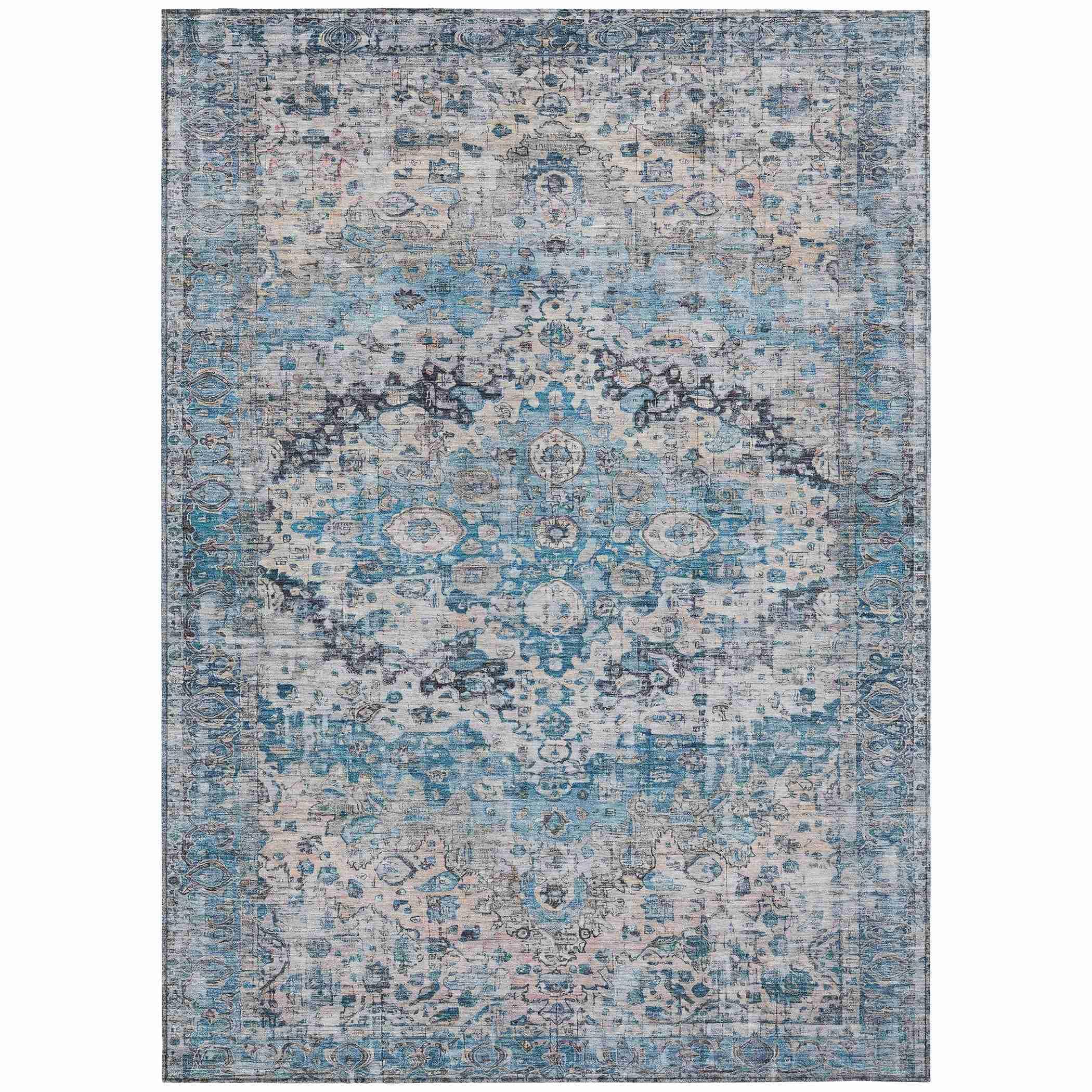 Addison Rugs Jaelien Blue Washable Indoor-Outdoor Rug