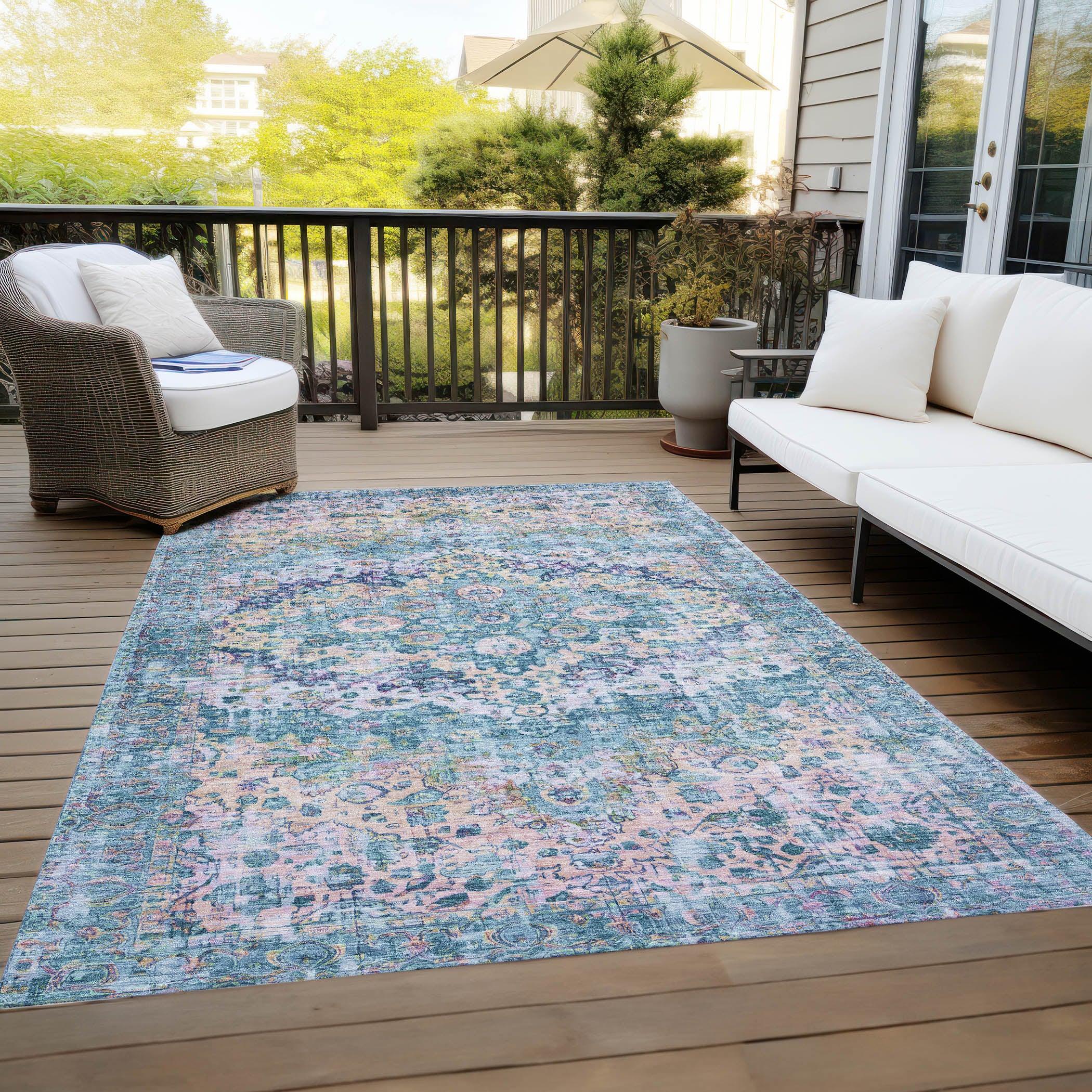 Addison Rugs Jaelien Denim Washable Indoor-Outdoor Rug