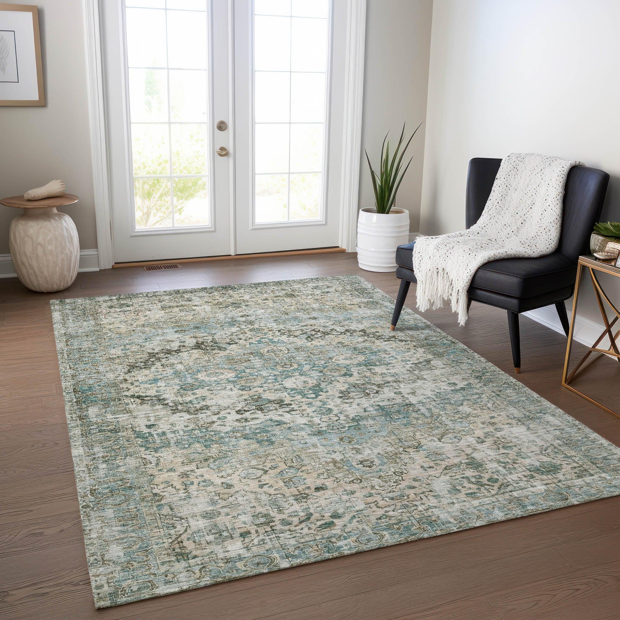 Addison Rugs Jaelien Green Washable Indoor-Outdoor Rug