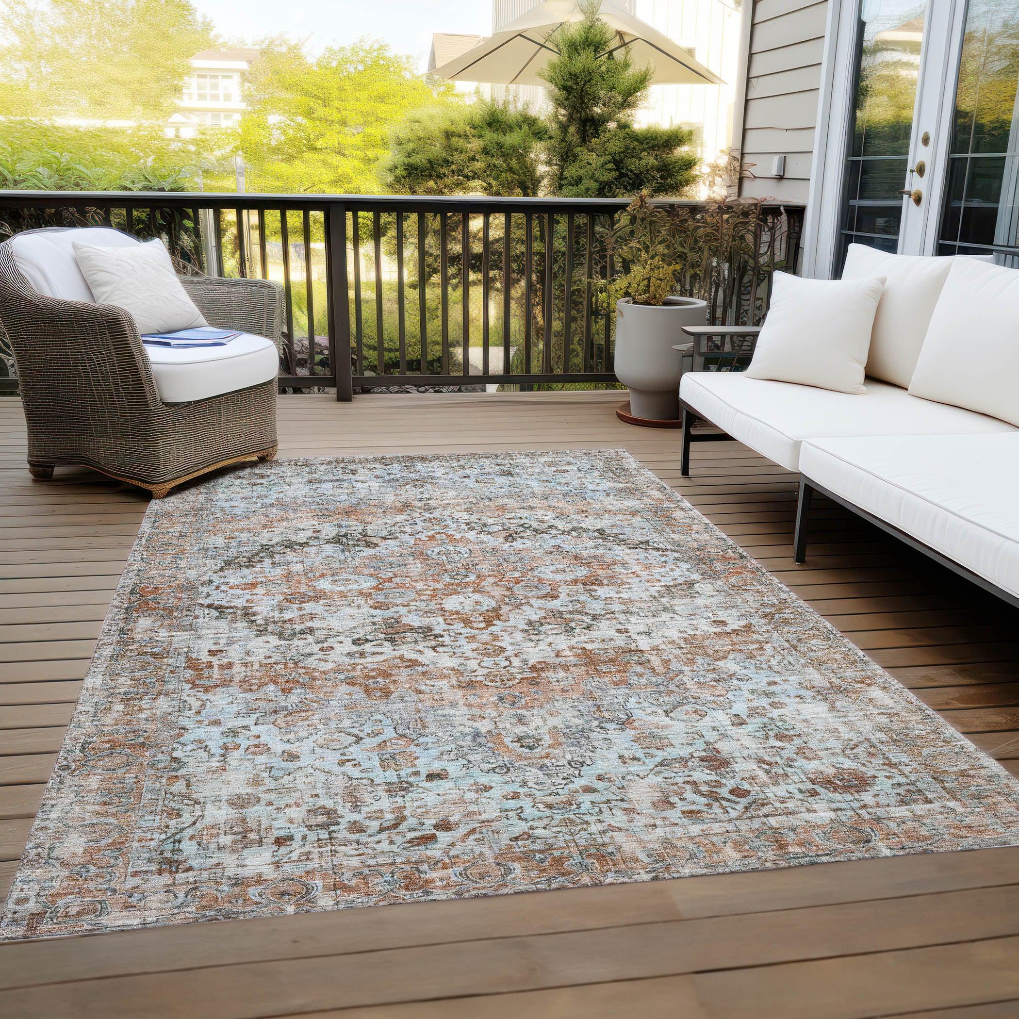 Addison Rugs Jaelien Orange Washable Indoor-Outdoor Rug