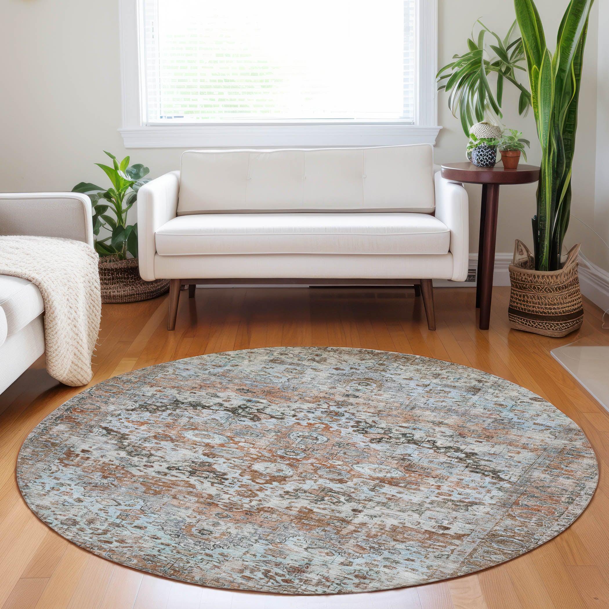 Addison Rugs Jaelien Orange Washable Indoor-Outdoor Rug