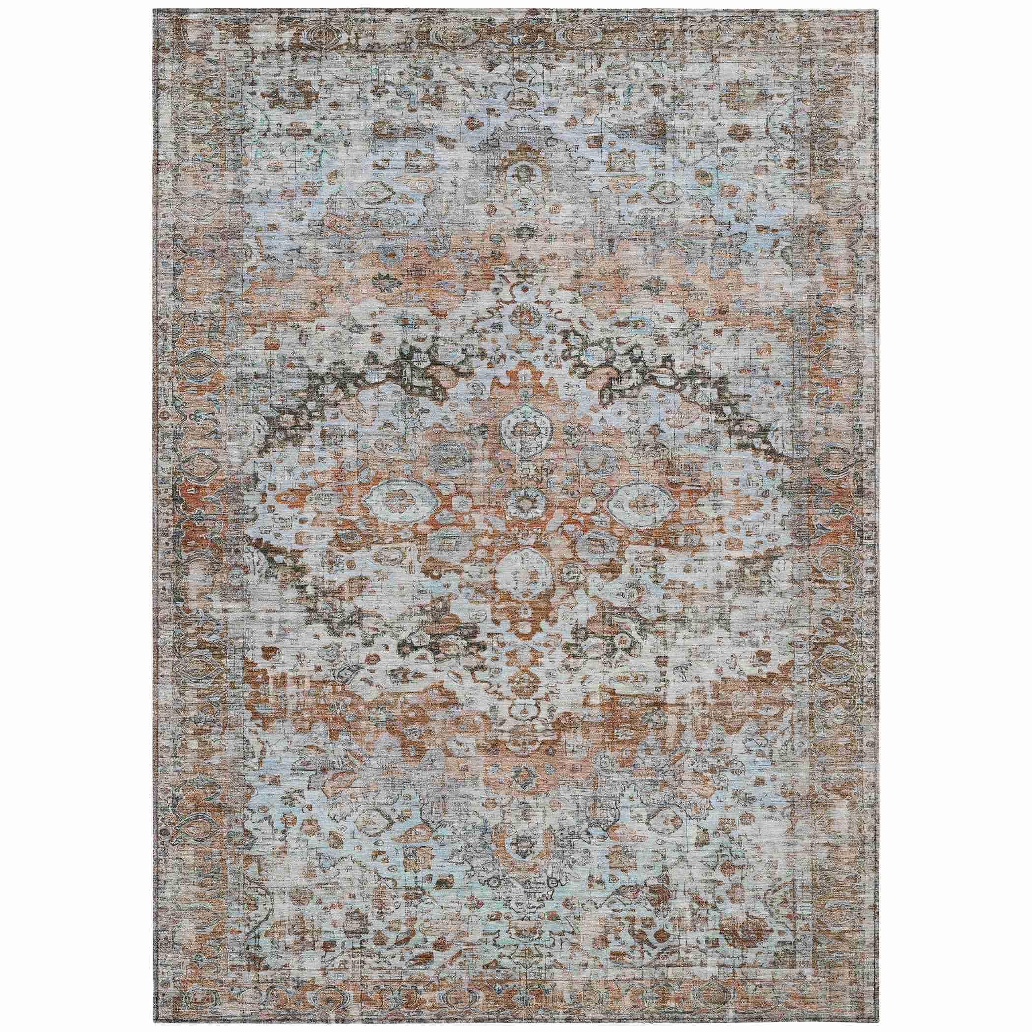 Addison Rugs Jaelien Orange Washable Indoor-Outdoor Rug