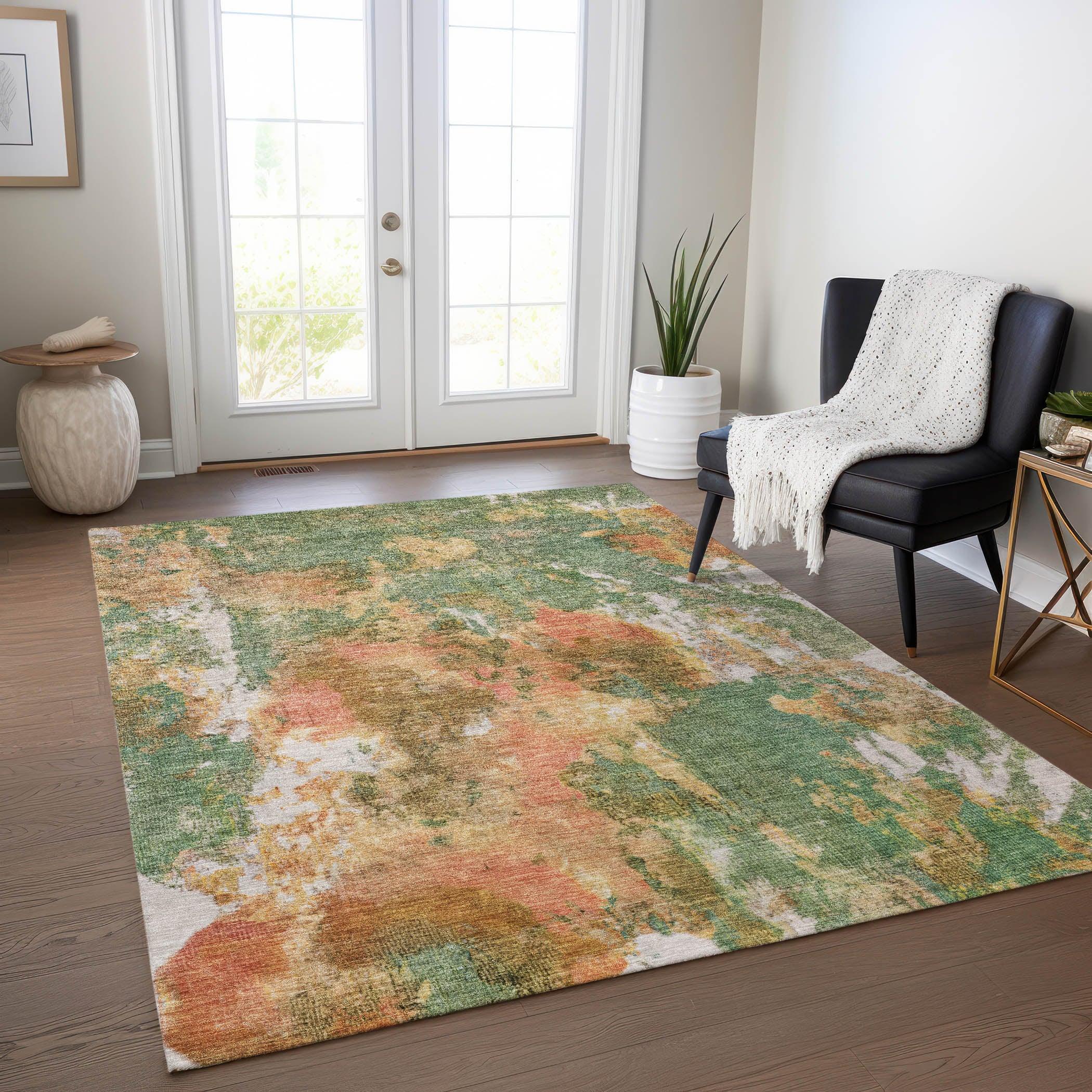 Addison Rugs Jaelion Green Washable Indoor-Outdoor Rug