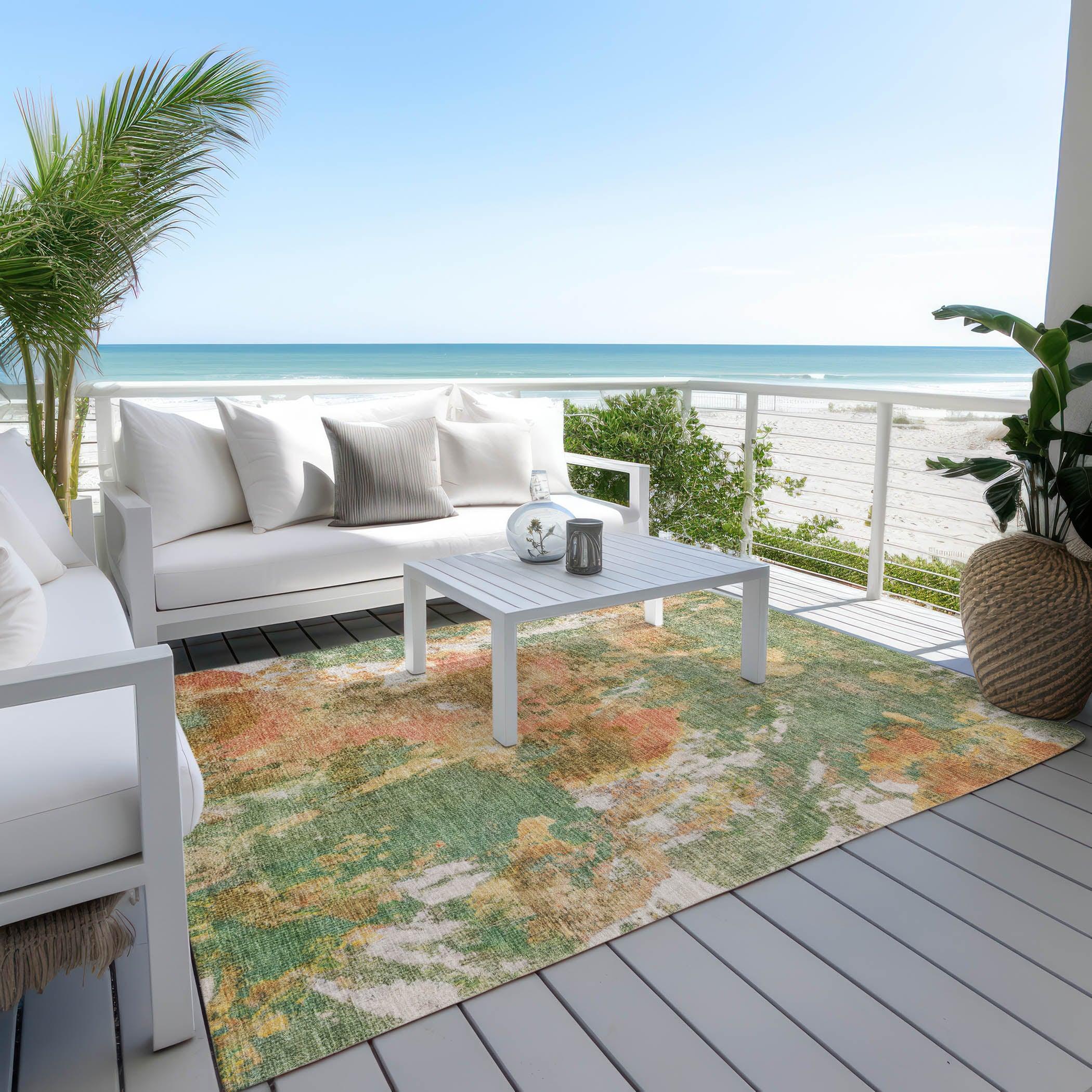 Addison Rugs Jaelion Green Washable Indoor-Outdoor Rug