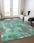 Addison Rugs Jaelion Teal Washable Indoor-Outdoor Rug