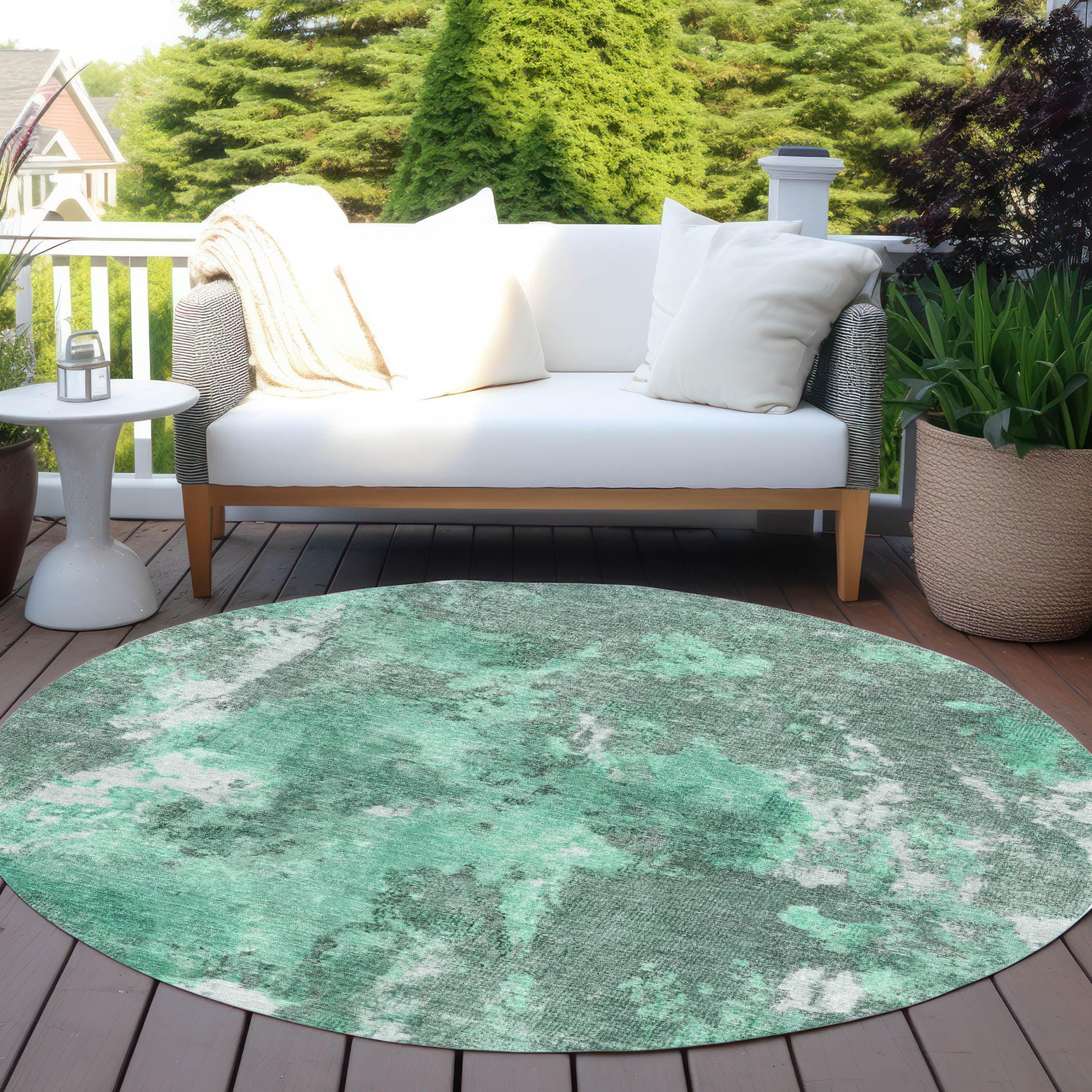 Addison Rugs Jaelion Teal Washable Indoor-Outdoor Rug
