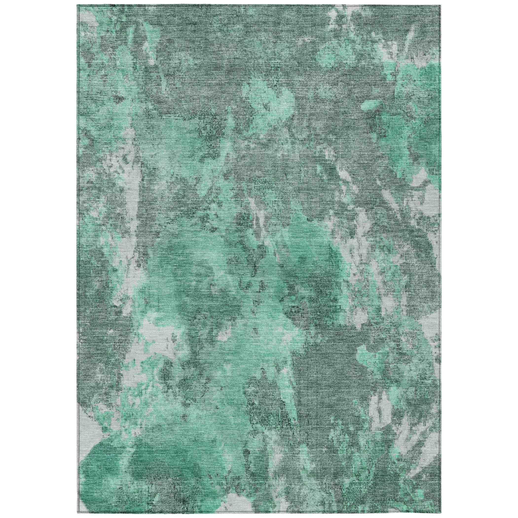 Addison Rugs Jaelion Teal Washable Indoor-Outdoor Rug