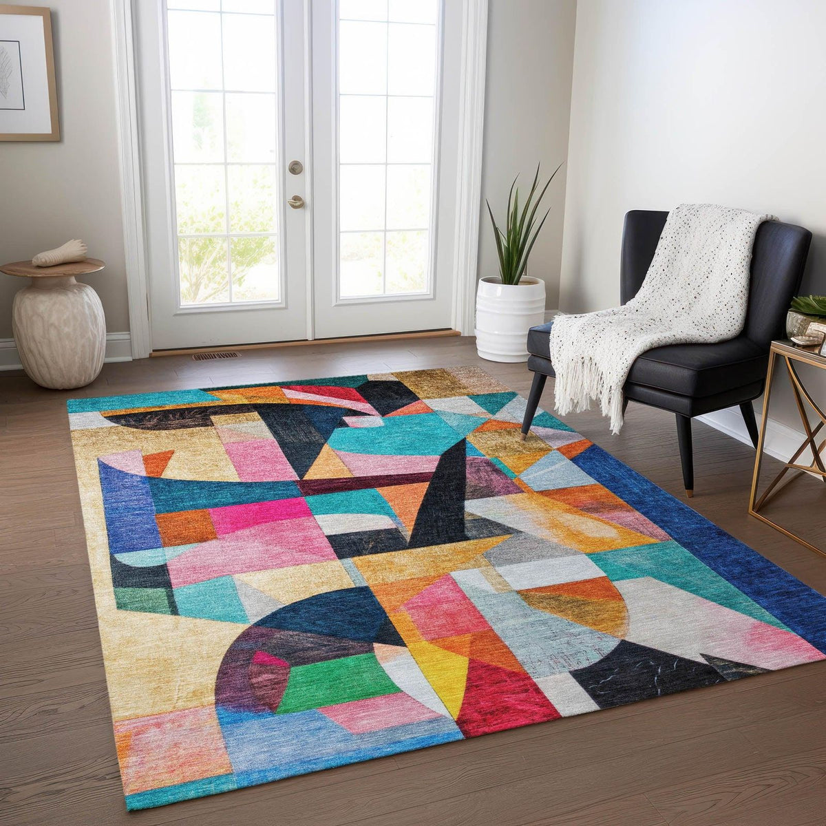 Addison Rugs Jaelira Blue Washable Indoor-Outdoor Rug