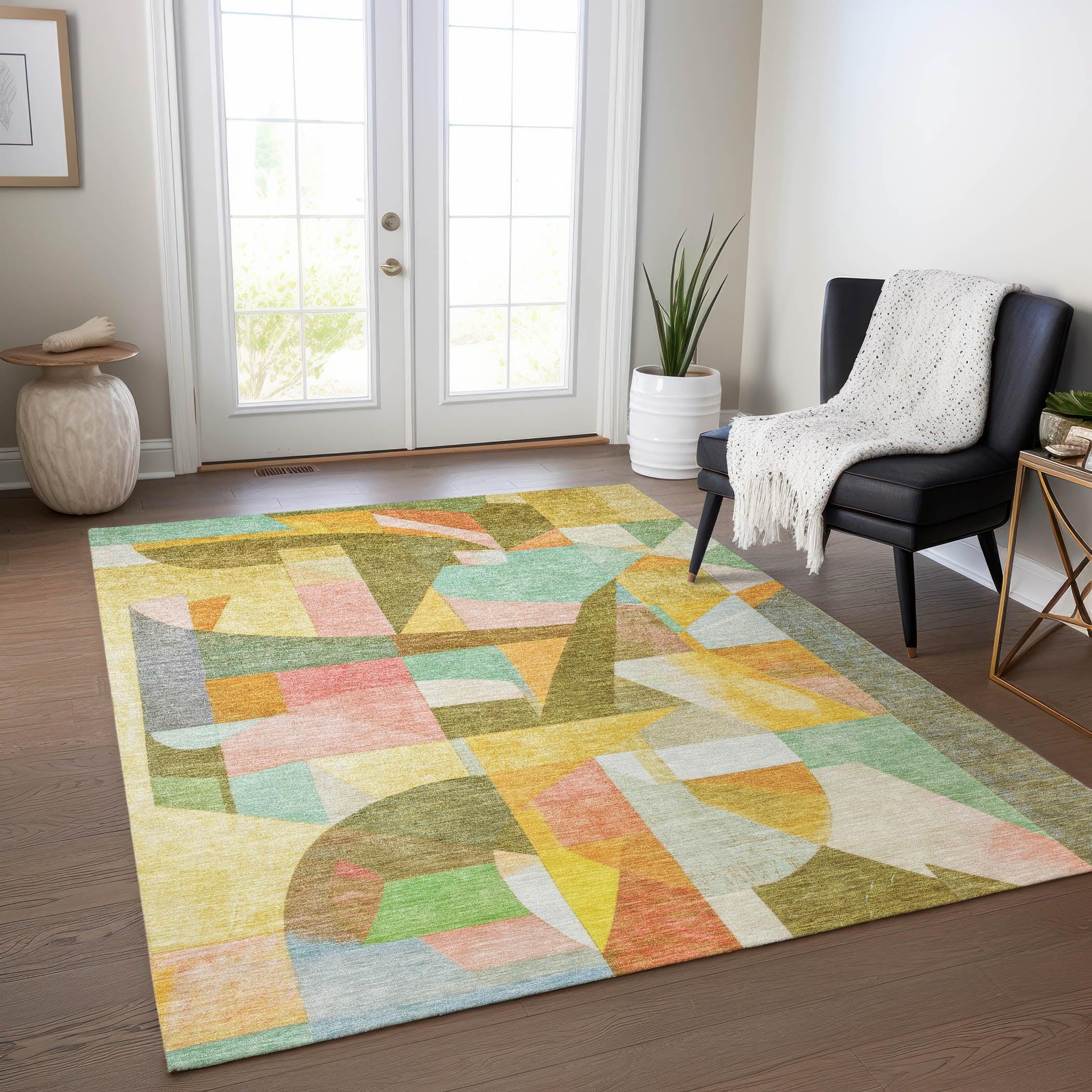 Addison Rugs Jaelira Gold Washable Indoor-Outdoor Rug