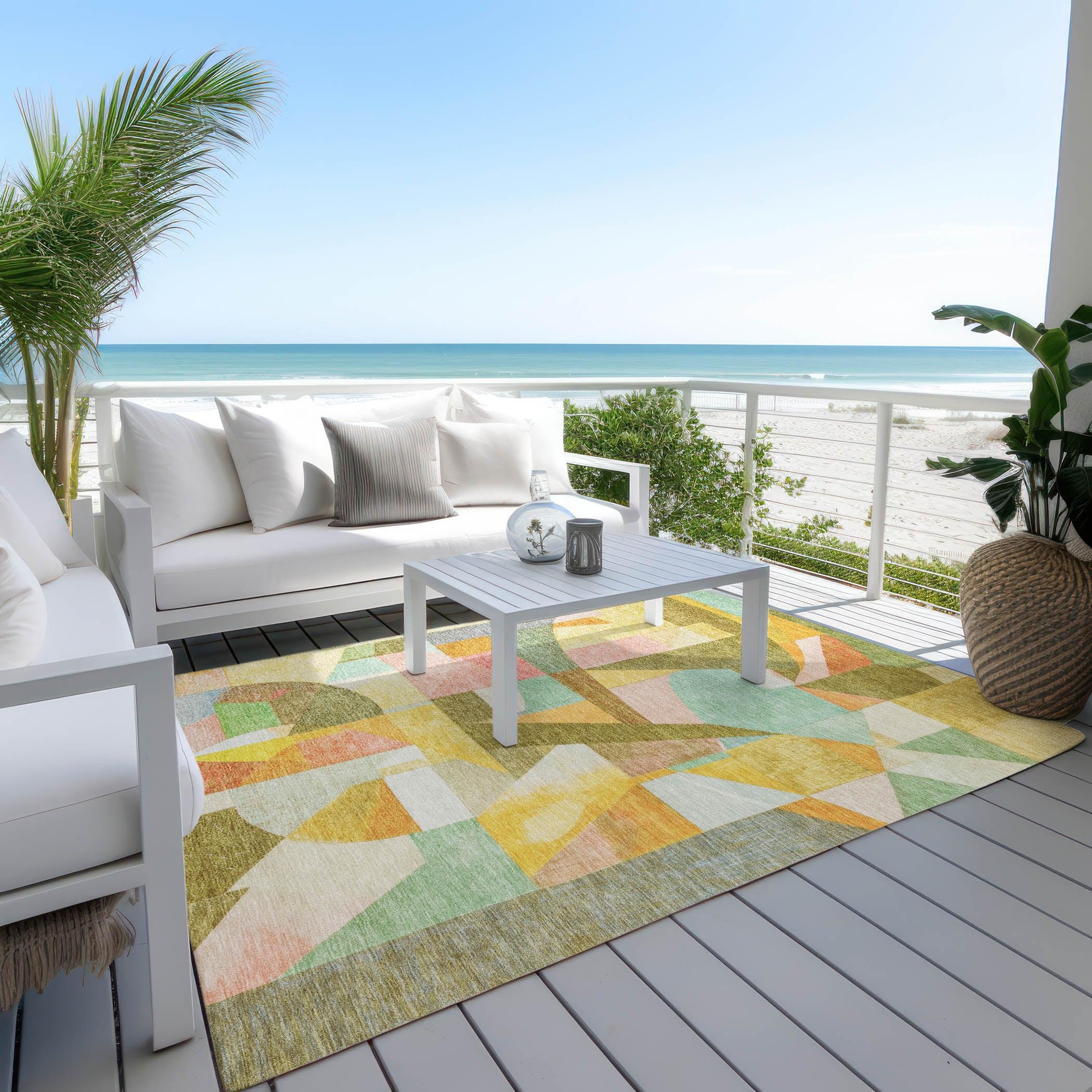 Addison Rugs Jaelira Gold Washable Indoor-Outdoor Rug