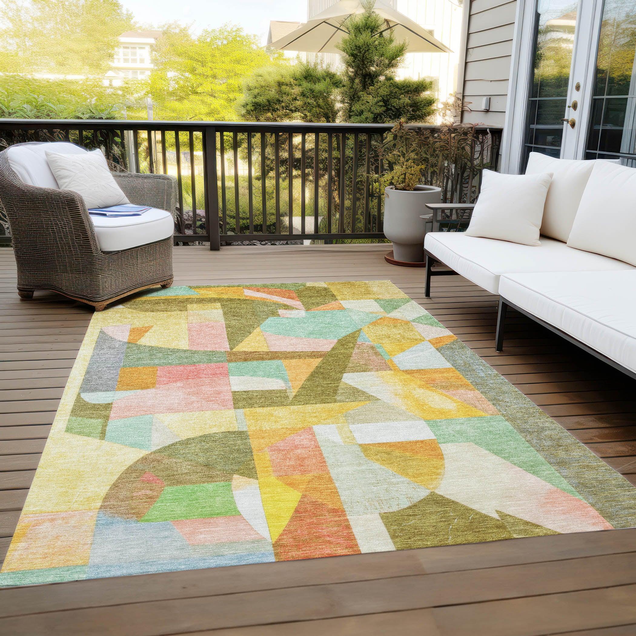 Addison Rugs Jaelira Gold Washable Indoor-Outdoor Rug
