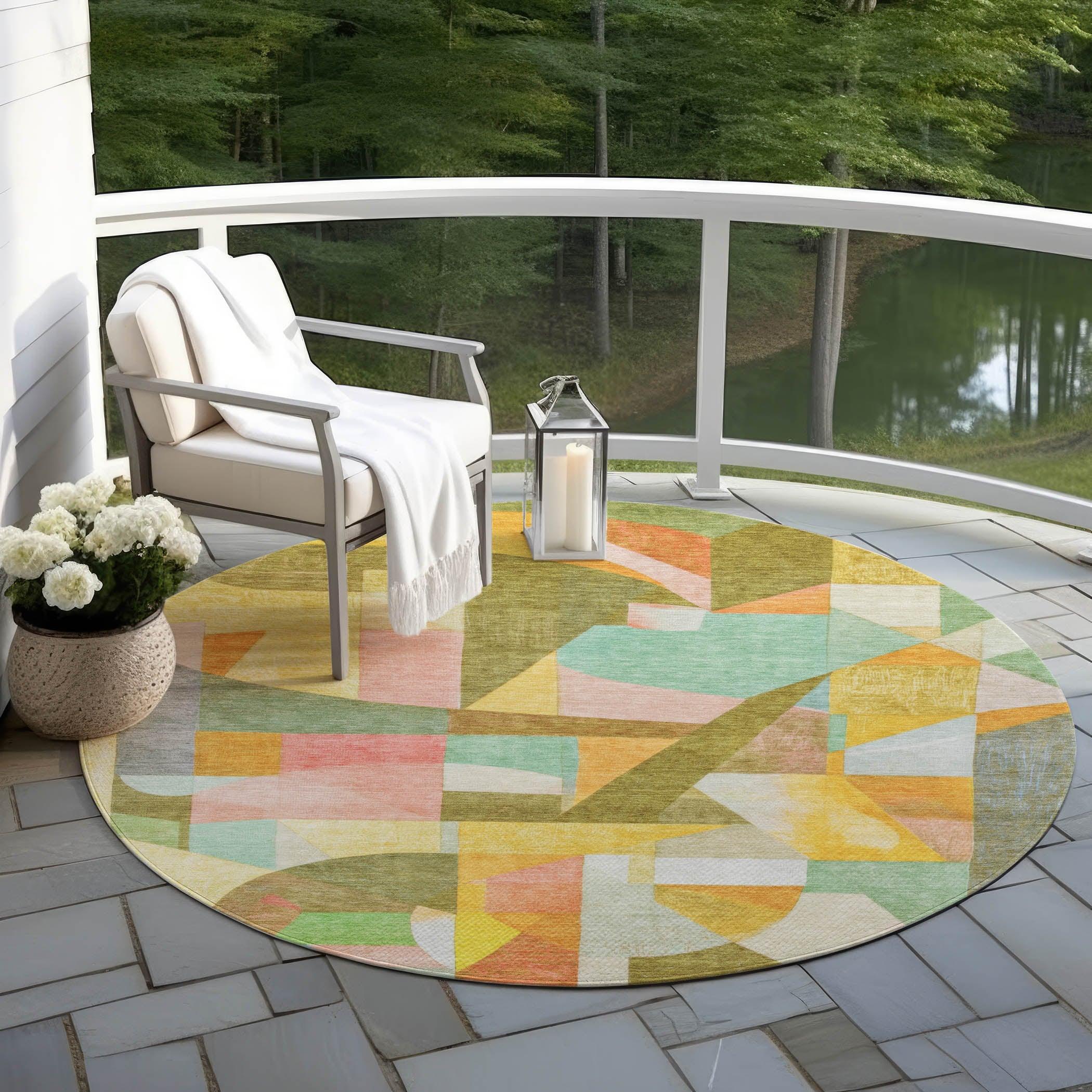 Addison Rugs Jaelira Gold Washable Indoor-Outdoor Rug