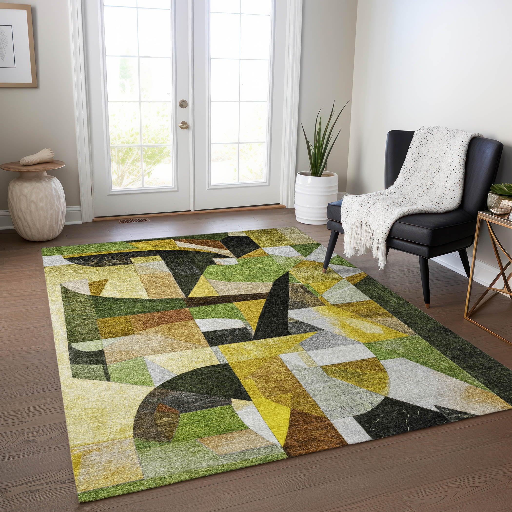 Addison Rugs Jaelira Green Washable Indoor-Outdoor Rug